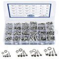 TIMESETL 720PCS SAE Machine Screw Assortment Kit, 10-24#8-32#6-32#4-40 304 Stainless Steel Phillips Pan Head Machine Screws and Nuts Bolts with Flat Washers Assortment Kit with Storage Case