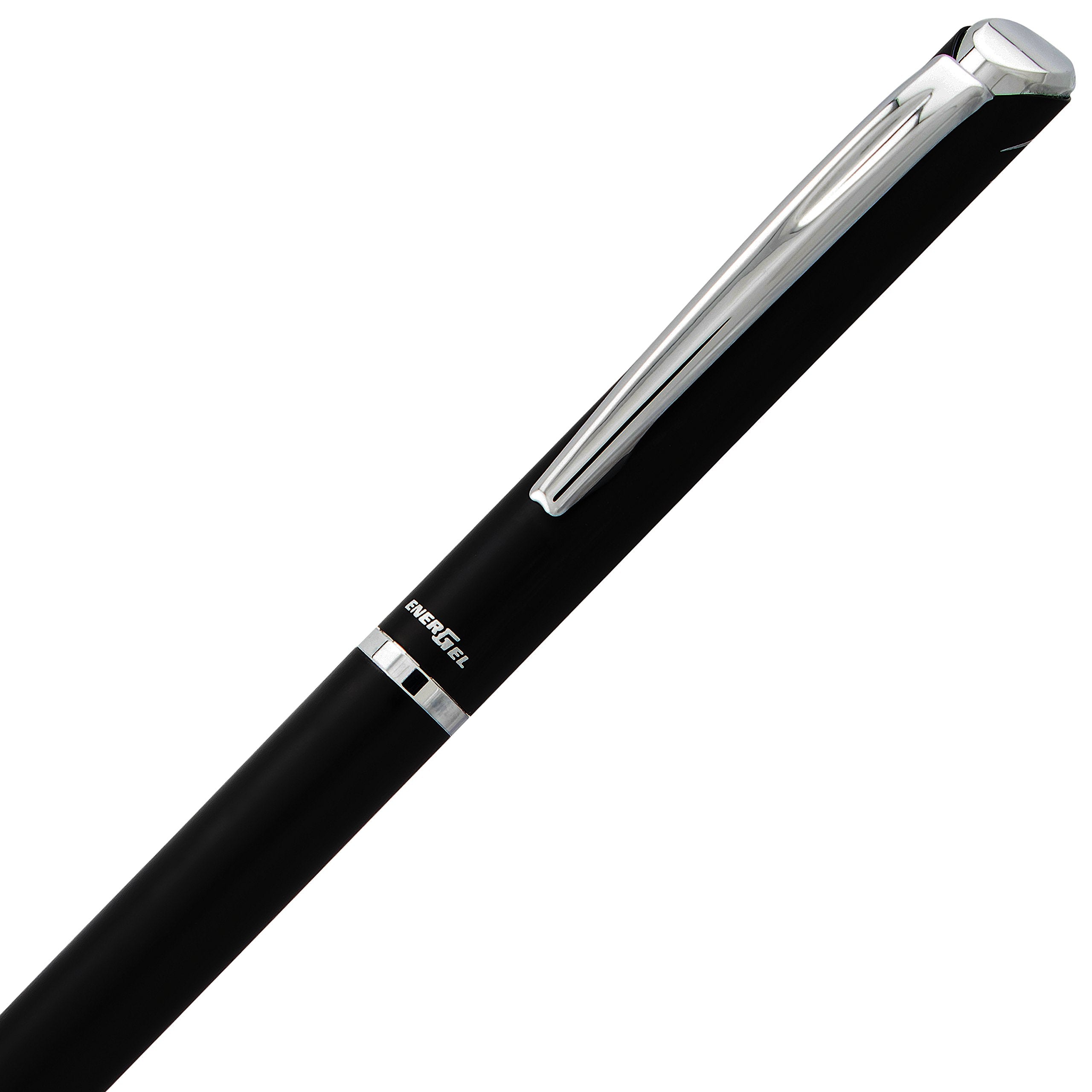 Pentel EnerGel Liquid Gel Retractable Rollerball Pen, Black All Metal Barrel, Gift, Everyday Use, Office Supplies, Black Ink, 0.7mm Medium Point, BL2007A-AE1, 1 Each Includes Gift Box