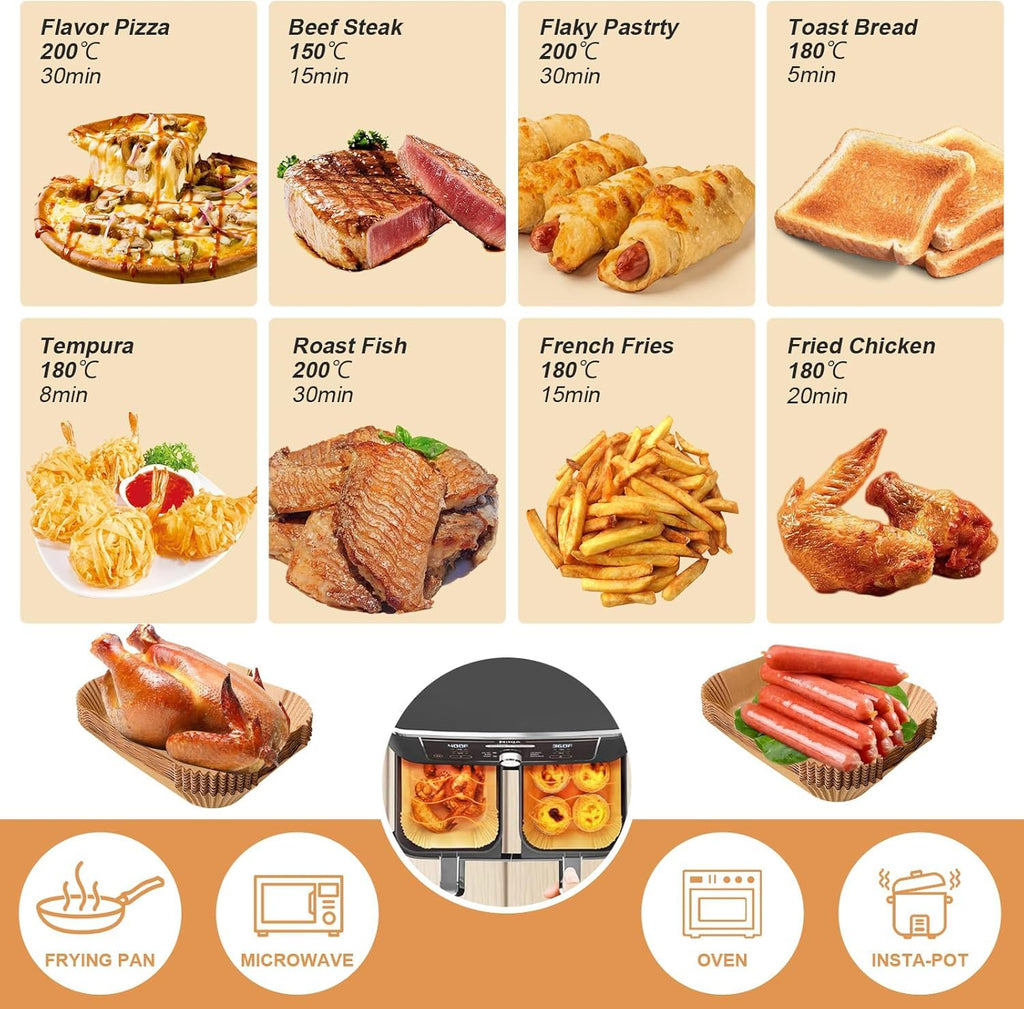 15 Pcs Air Fryer Accessories Set for Ninja Foodi DZ201C DZ401 Compatible Ninja DZ550 Foodi, Silicone Air Fryer Liners for SL401 DoubleStack XL for 8-10QT Air Fryer Basket