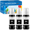 Compatible T522 Black Ink Bottle Refill, Replacement for T522 Ink Refill Compatible for ET-2720 ET-2800 ET-2803 ET-4800 ET-4700 ET-2400 ET-2840 ET-4810 Printers, 3 Black 522 Ink