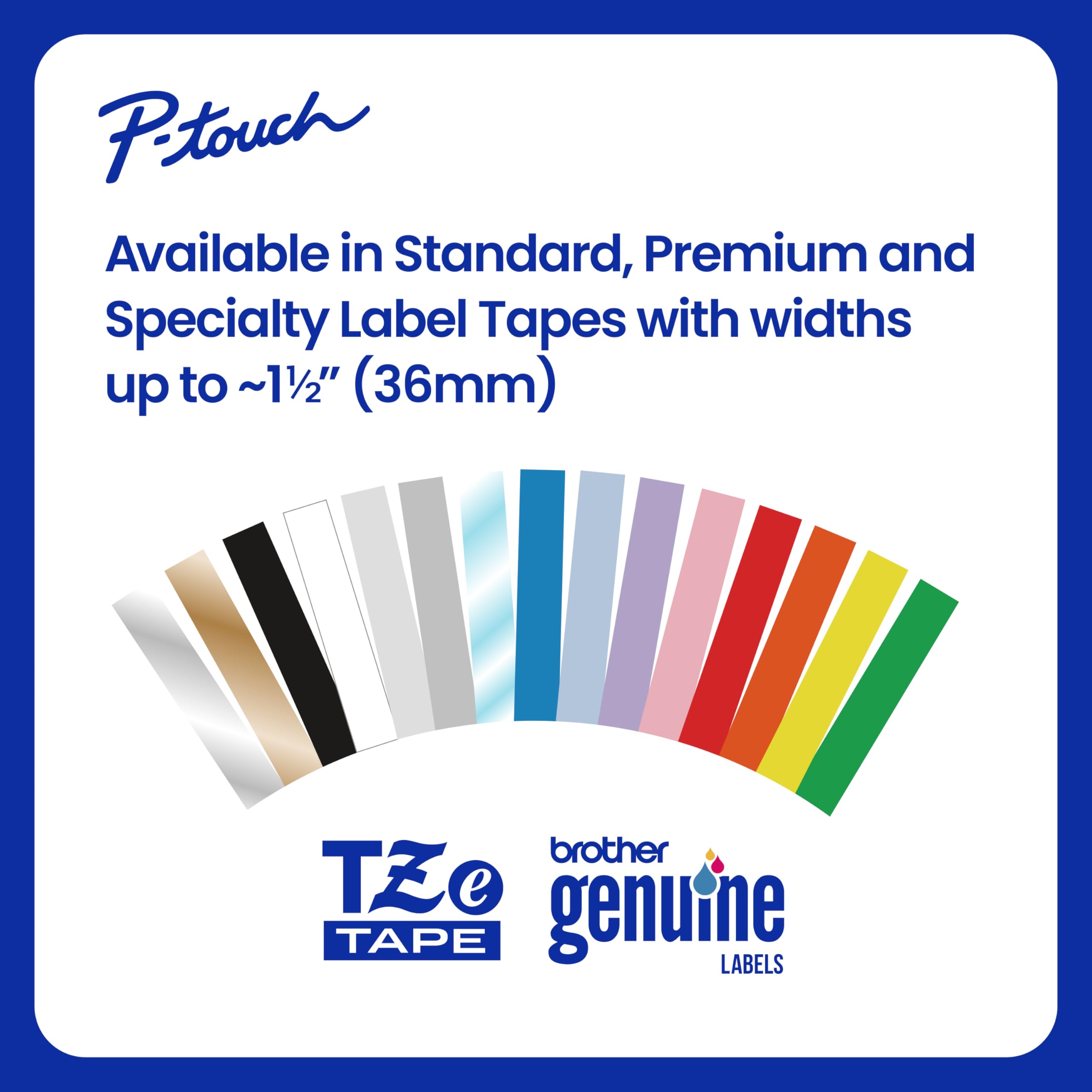 Brother Genuine TZe-251 Black on White Laminated Tape for TZe-Compatible P-Touch Label Makers, 24 mm Wide x 8 m Long