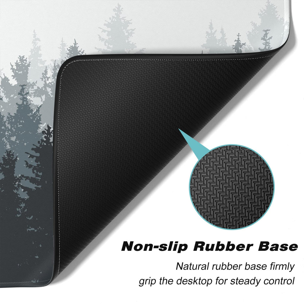 Atufsuat Extended Large Mouse Pad, XXL Gaming Mousepad 31.5 x 15.7 Inch, Big Computer Keyboard Desk Pad, Waterproof Mouse Mat with Stitched Edges and Non-Slip Base for Office Gaming, Ink Forest