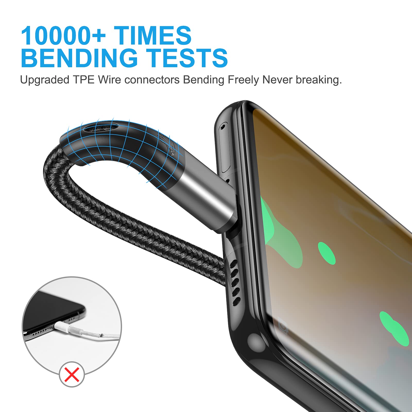 HALIHALL Extra Long 16FT USB Type C Cable Fast Charging, 3pack Premium Nylon Braided 3A Rapid Charger Cord, to A Compatible for Samsung Galaxy S21 S20 S10 S9 S8 Plus, Note 20 10 9 8, LG V50 V40 G8