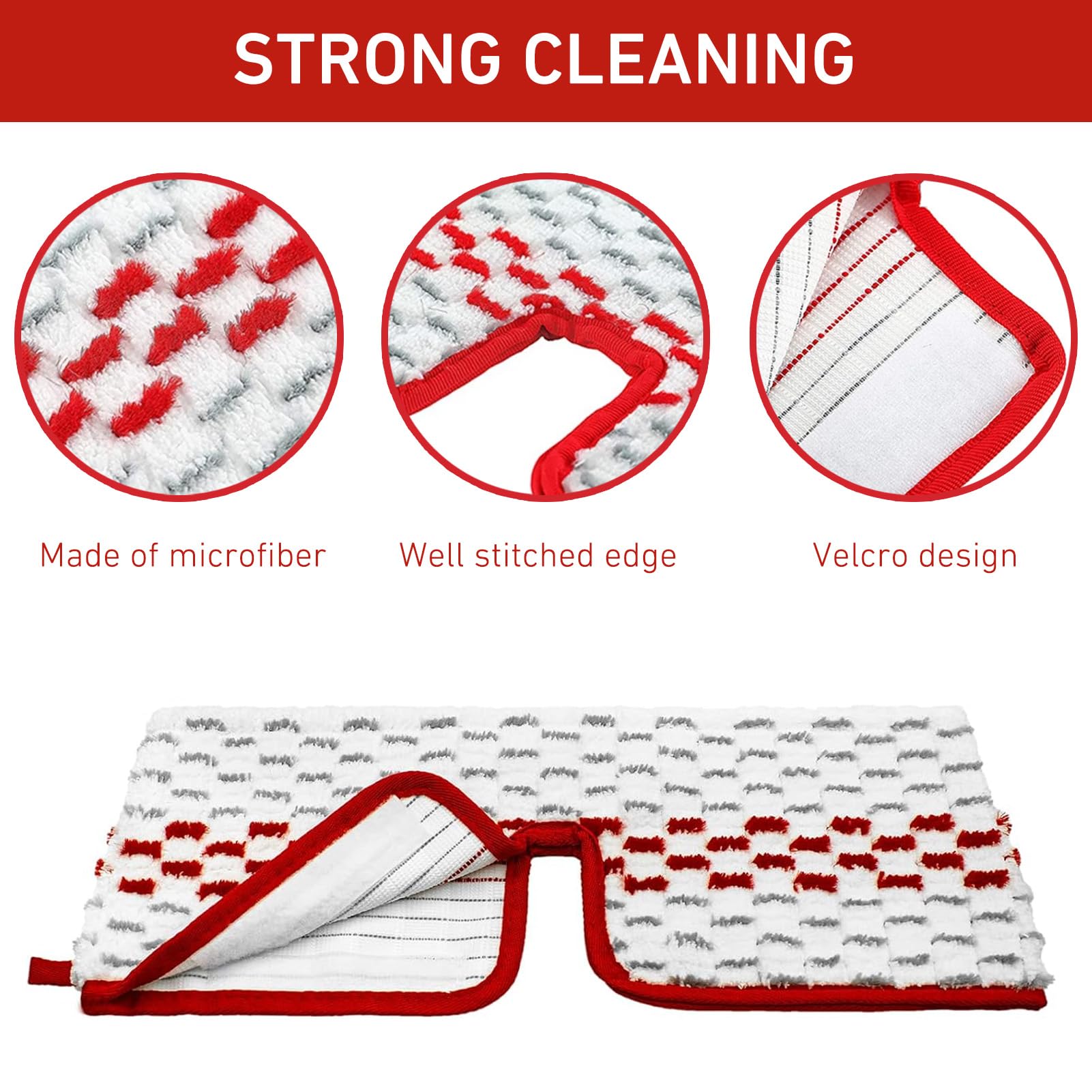 4-Pack Microfiber Washable Mop Head Refills — Compatible with Vileda Promist Max, O-Cedar Reusable Pads, Replacement Heads.