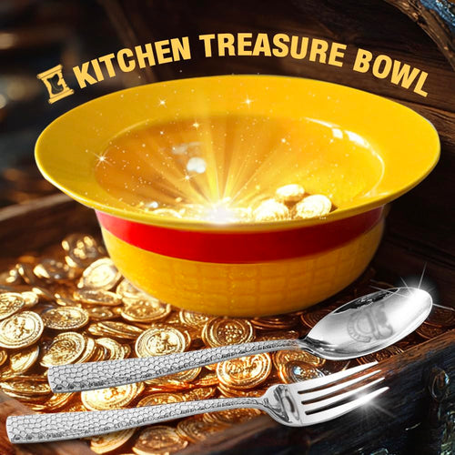 5-in-1 Gift Set - Straw Hat Shaped Ceramic Bowl with Stainless Steel Utensils - Novelty Ramen Bowl for Noodles, Salad, Cereal - Unique Japanese Style Bowl Decor Gift for Anime Lovers