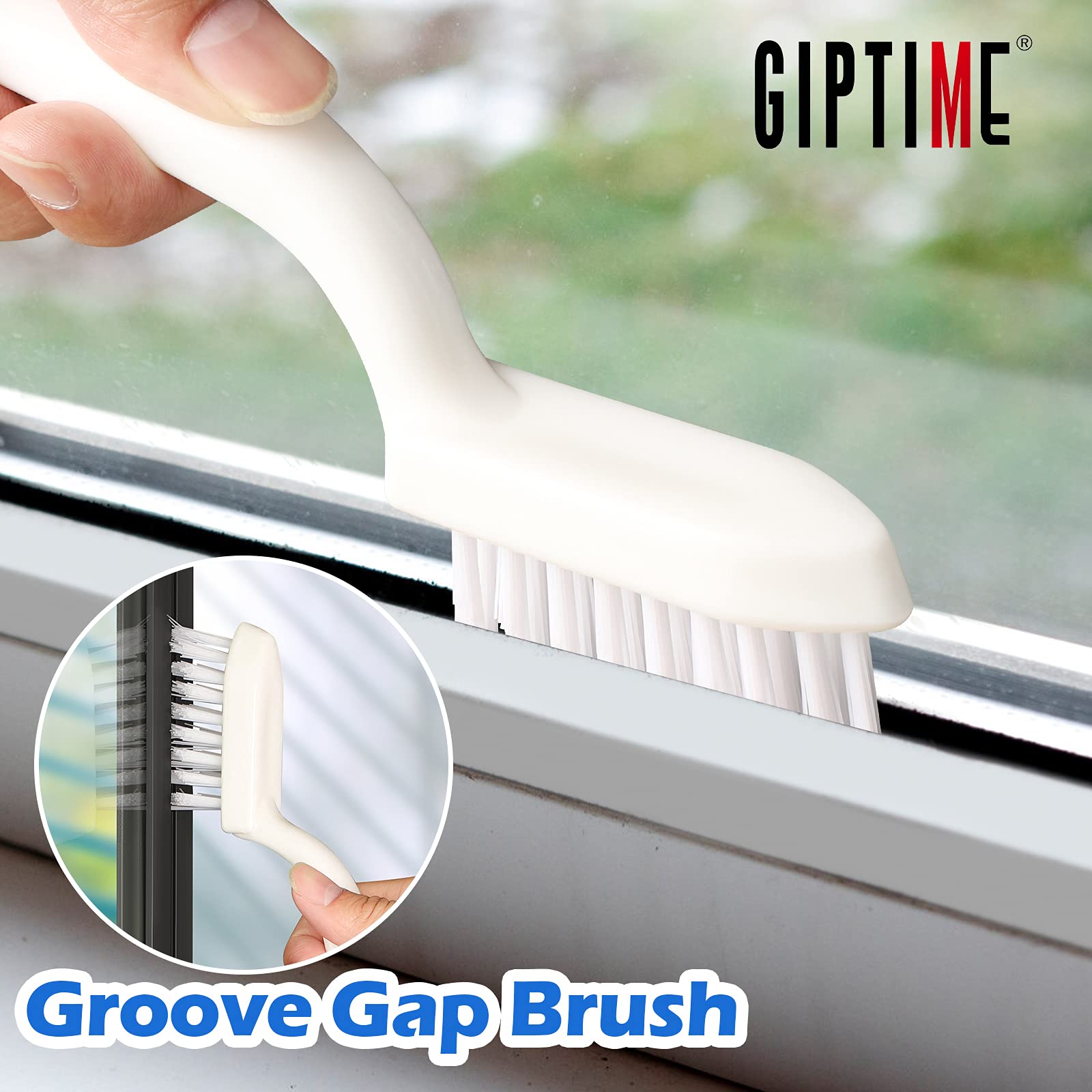GIPTIME Brush for Cleaning, 4PCS Cleaning Brushes Includes Kitchen Cleaning Brush, Scrub Brush Comfort Grip, Clean Brush for Bathroom, Shoe Brush Track Groove Gap Cleaning Brushs Tool