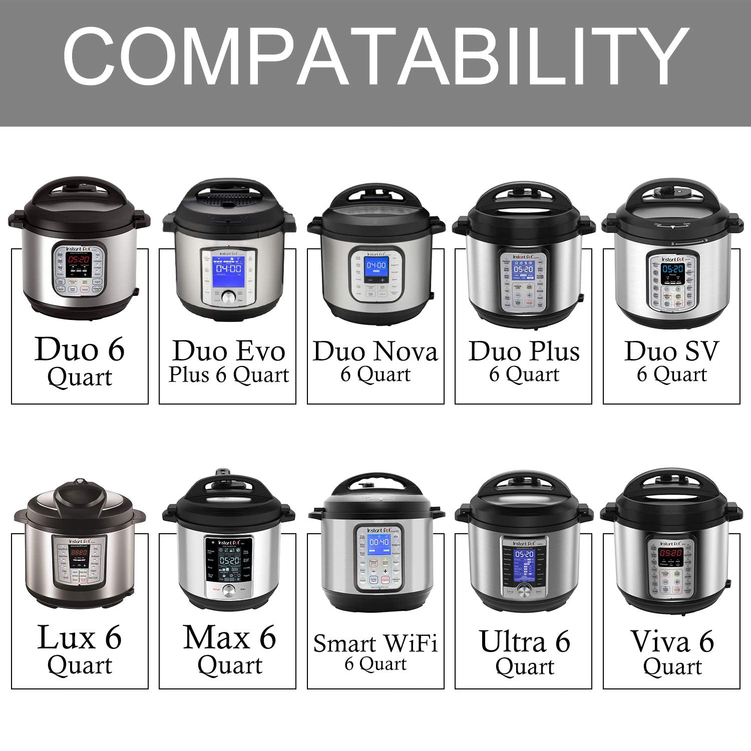 STYDDI Silicone Sealing Ring Compatible with All Instant Pot 6 Quart Multi-Use Models, Food-Grade Silicone, Fits Duo 6 Quart, Lux 6 Quart, Duo Plus 6 Quart, Ultra 6 Quart, Nova 6 Quart, 4-Pack
