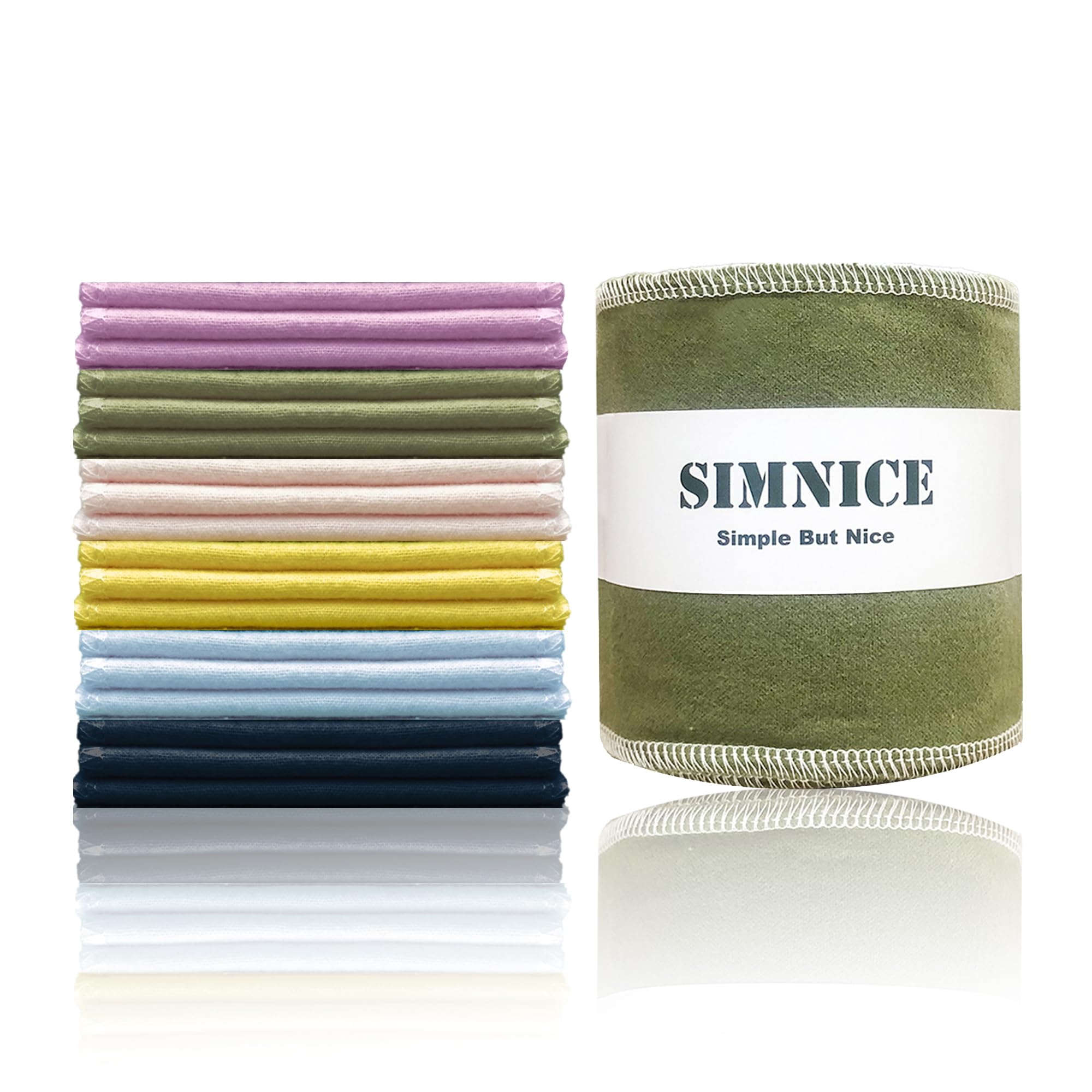 Simnice Reusable Toilet Paper Washable — 30 Pack Absorbent Bidet Cloth Wipes,Paperless Paper Towel Cloth Toilet Paper Towels,100% Cotton Flannel Reusable Bidet Towels