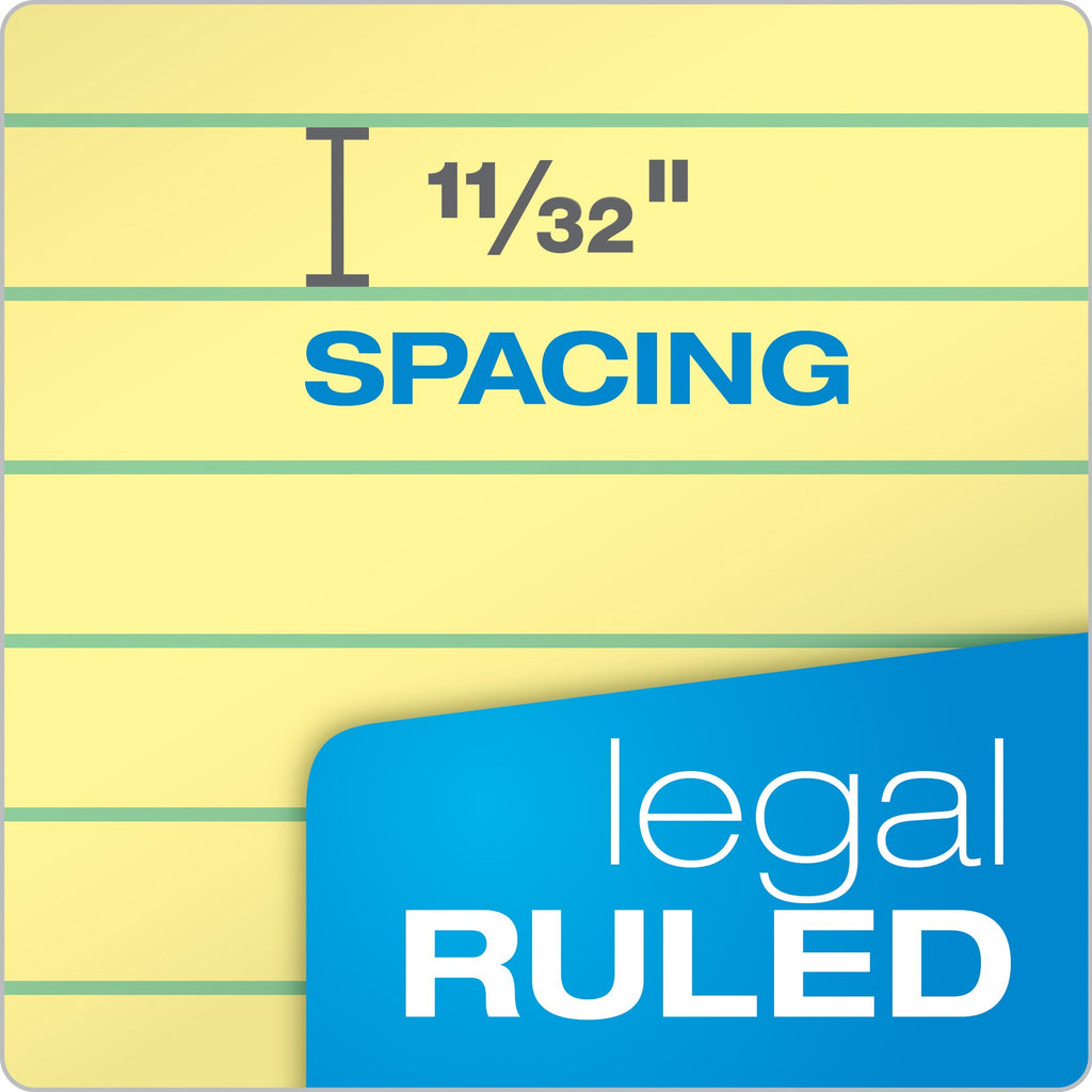 Tops 7532 Letr-Trim Perforated Top Letter Size Canary 50 Sheet Legal Pad, 12-Pack