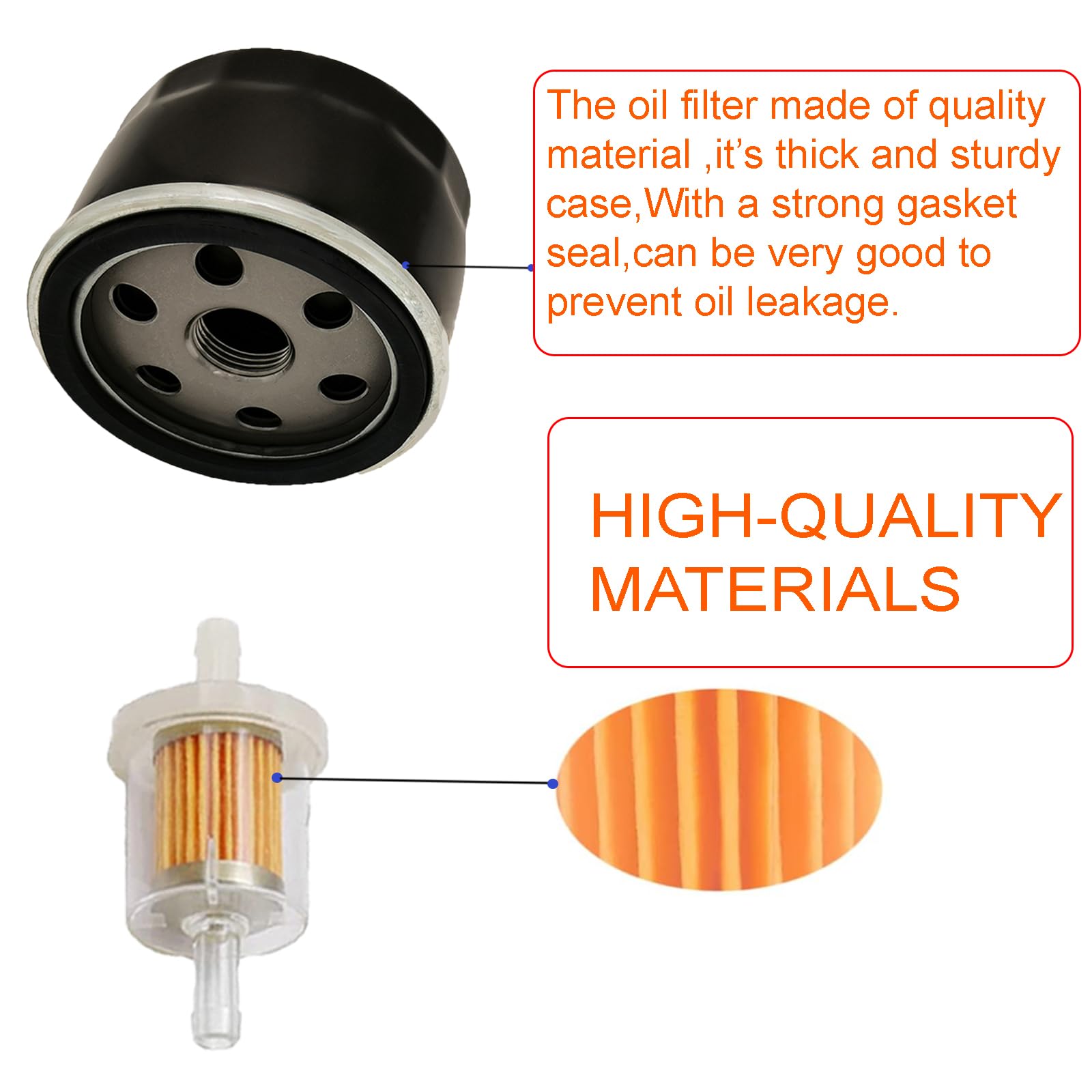 Quaprodur 49065-7007 49065-0721 Oil Filter Replacement for Kawasaki FX600V FR691V FR730V FR651V FR541V FR600V FS730 FS451V FS481V John Deere GY20577 492932S (2 PACK)