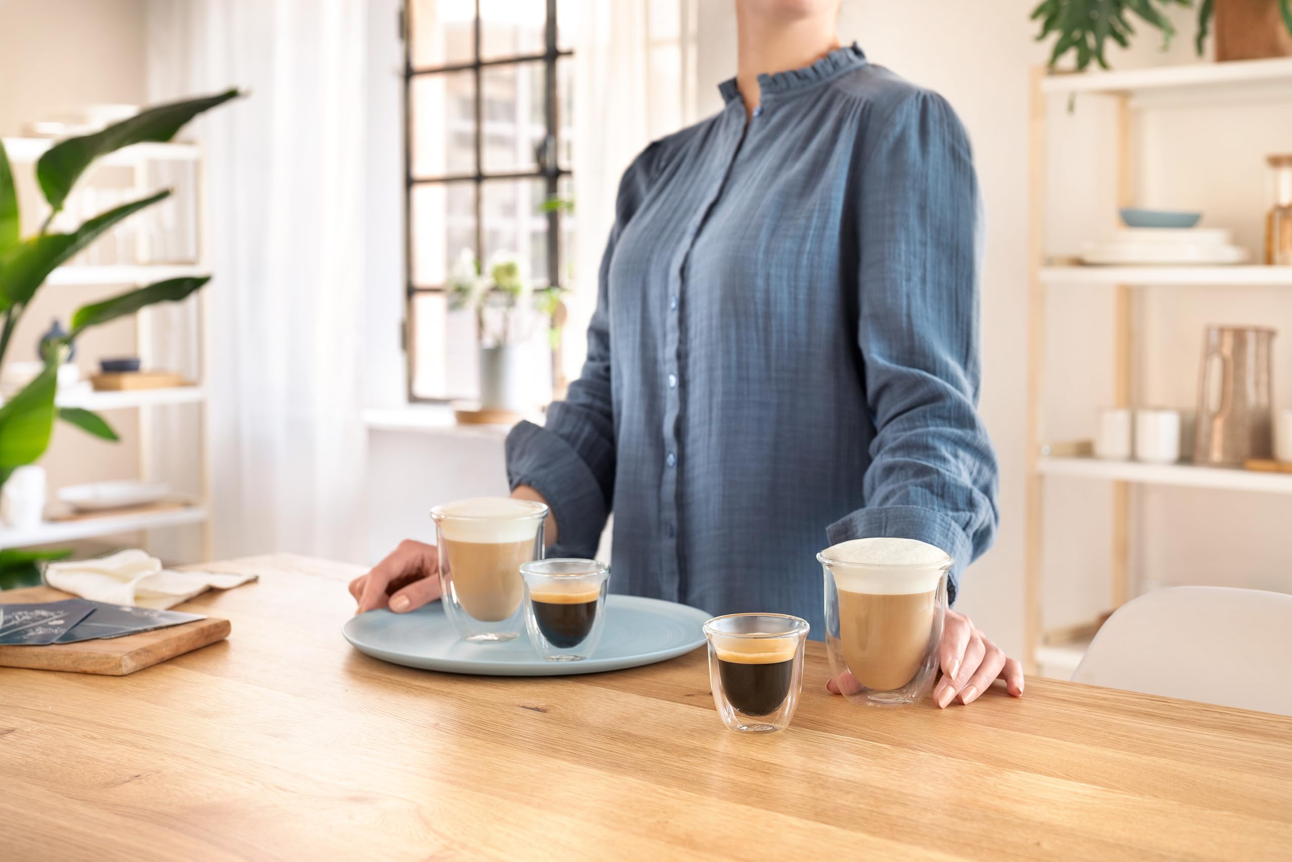 De'Longhi DeLonghi Double Walled Thermo Espresso Glasses, Set of 2, Regular, Clear