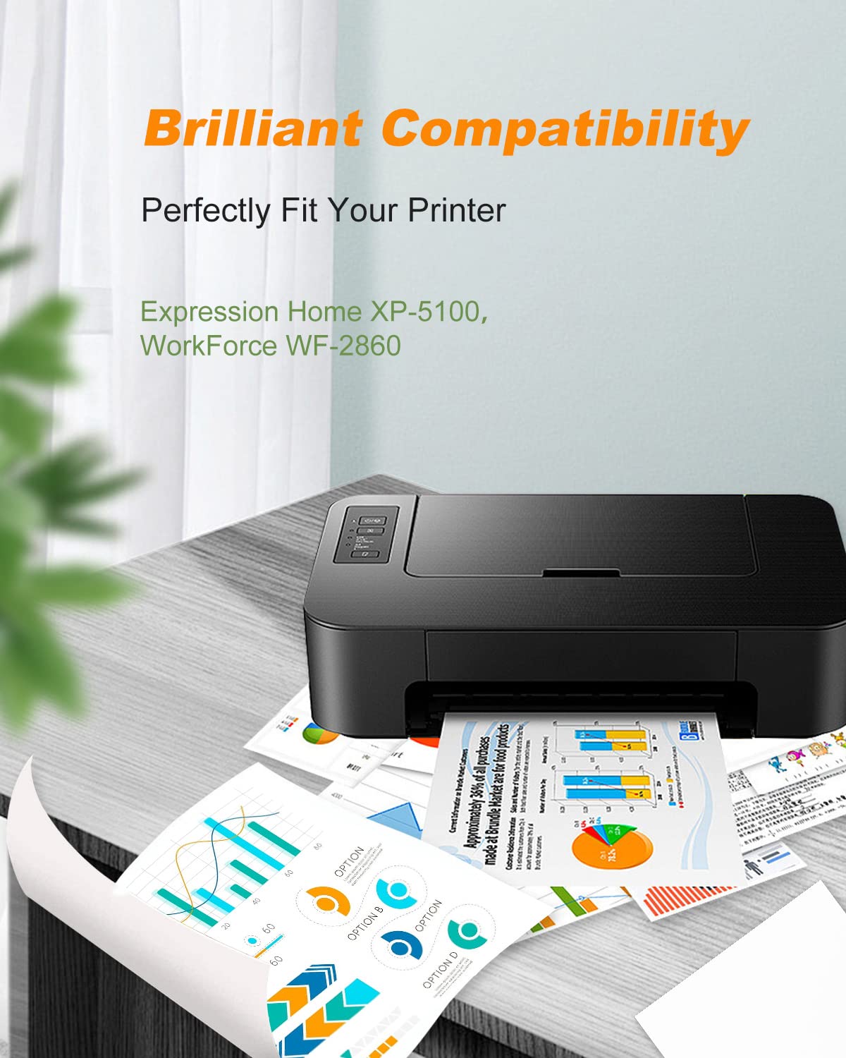 4 Pack 202XL Ink Cartridges Combo Pack Black & Color Remanufactured for Epson 202XL Ink Cartridges Claria T202 Works with Workforce WF-2860 Expression Home XP-5100 (Black, Cyan, Magenta, Yellow)