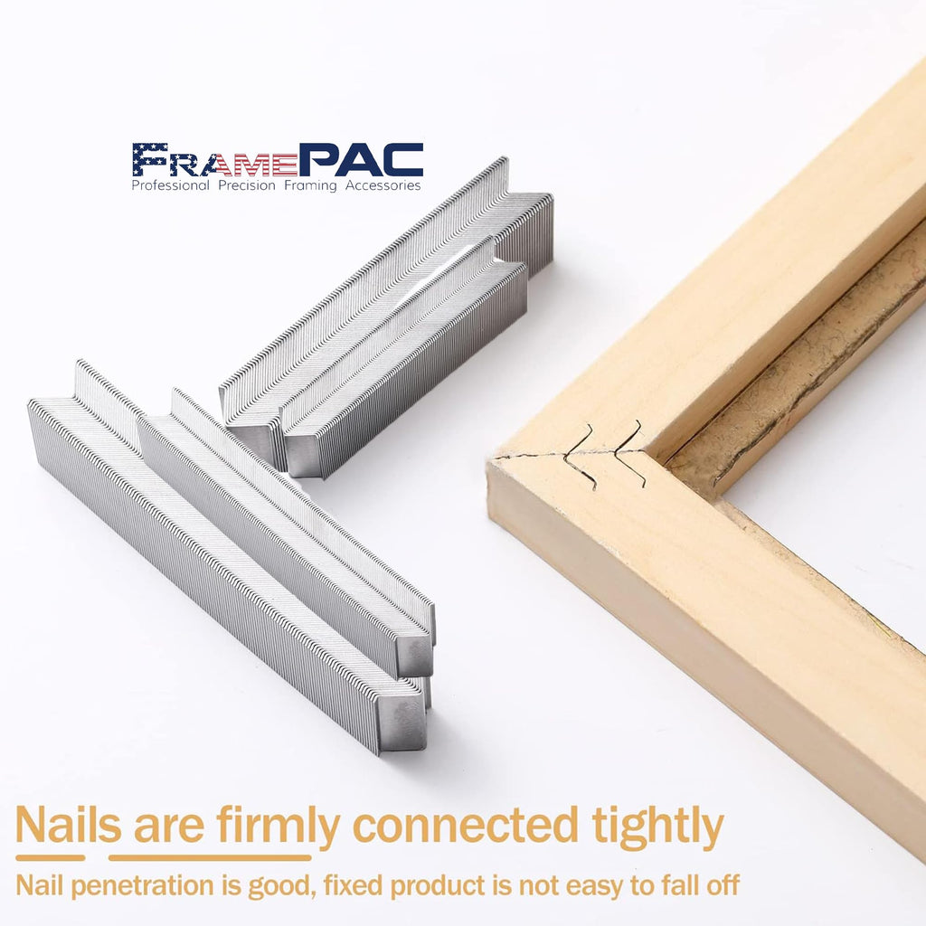 FramePac V Nails for Picture Framing - Ultra Strong - 7mm (1/4 inch) Vnail Wedges for Joining Picture Frame Corners - Hardwood Frames [400 V Nail Pack Loose]
