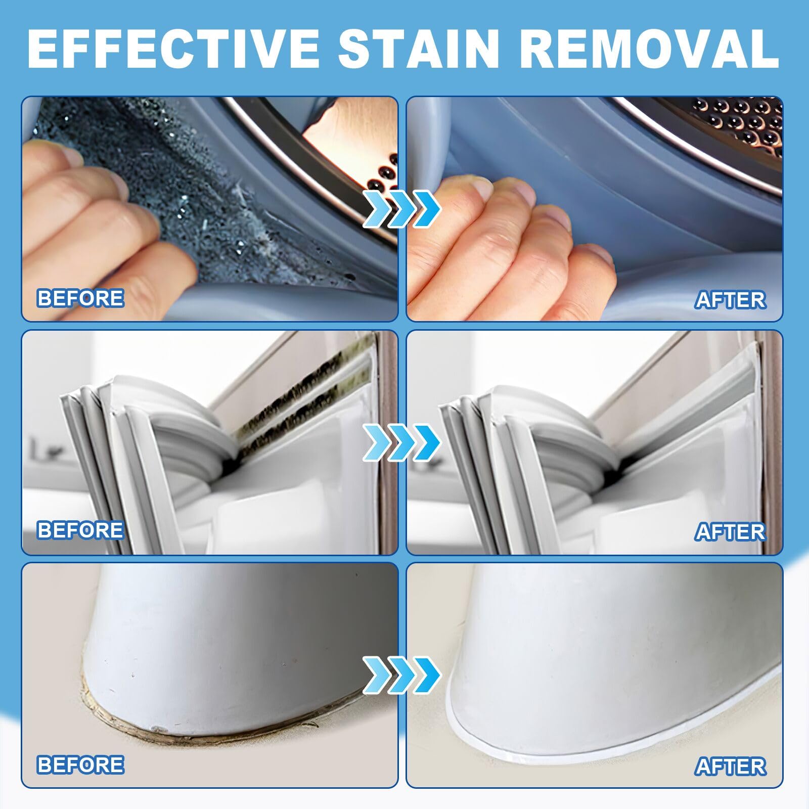 Mould Remover Gel, 1 Pack Household Mould Remover for Washing Machine, Grout Cleaner Gel with Brush and Cloth for Kitchen & Bathroom Cleaning,Sink, Tile Grout and Refrigerator Strips (5 Fl Oz)