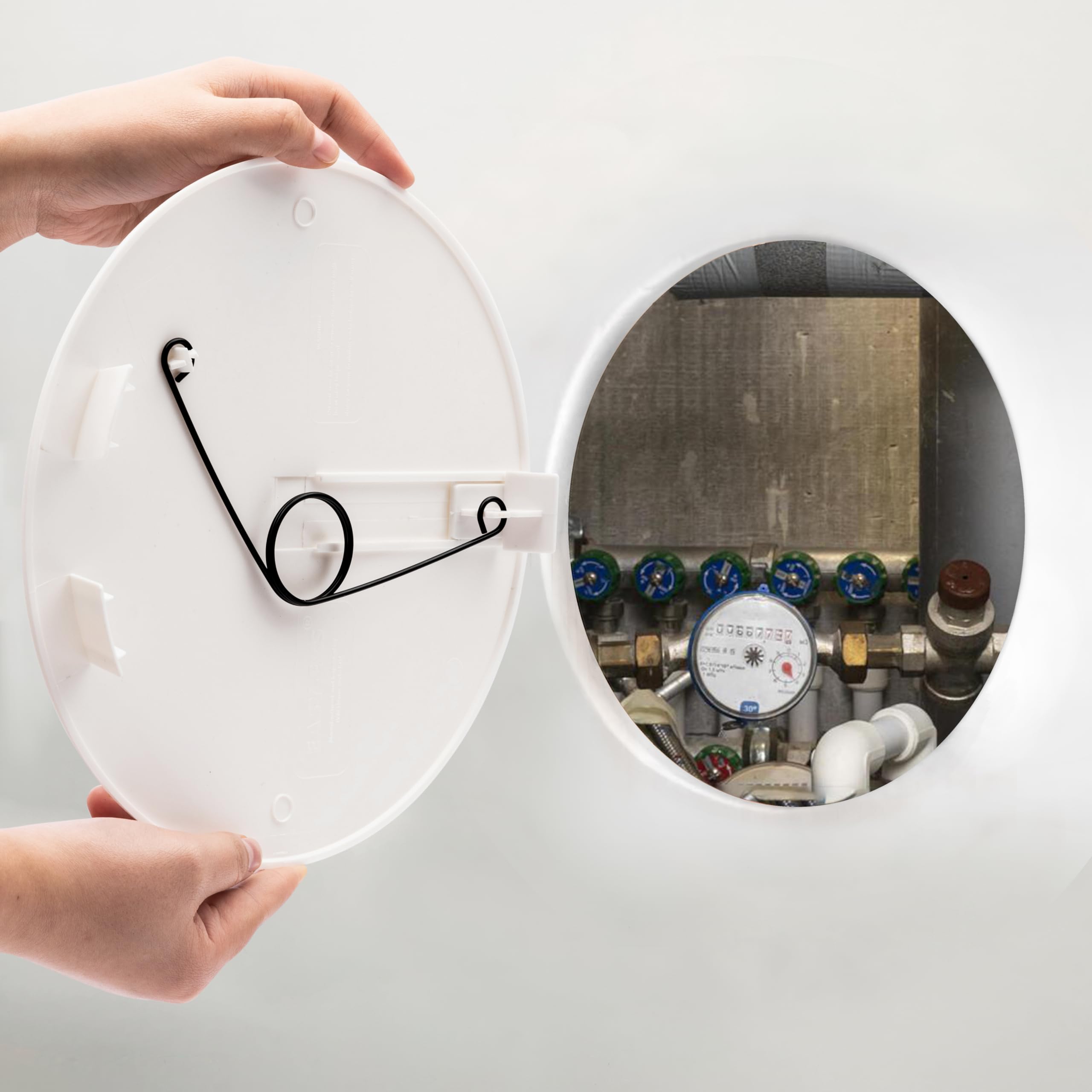 Easy-Exs 10" Round Access Panel for Ceiling and Wall - Adjustable from 6 to 9 inches - Ceiling Hole Cover - For Electrical, Plumbing, Cables, HVAC, Speaker and LED Holes - Durable Plastic Panel