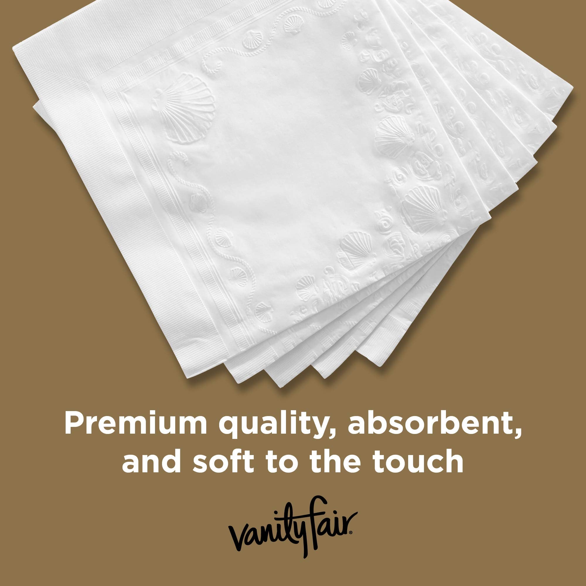 Vanity Fair Entertain Paper Napkins, 40 Count, Disposable Napkins Made for Entertaining and Events