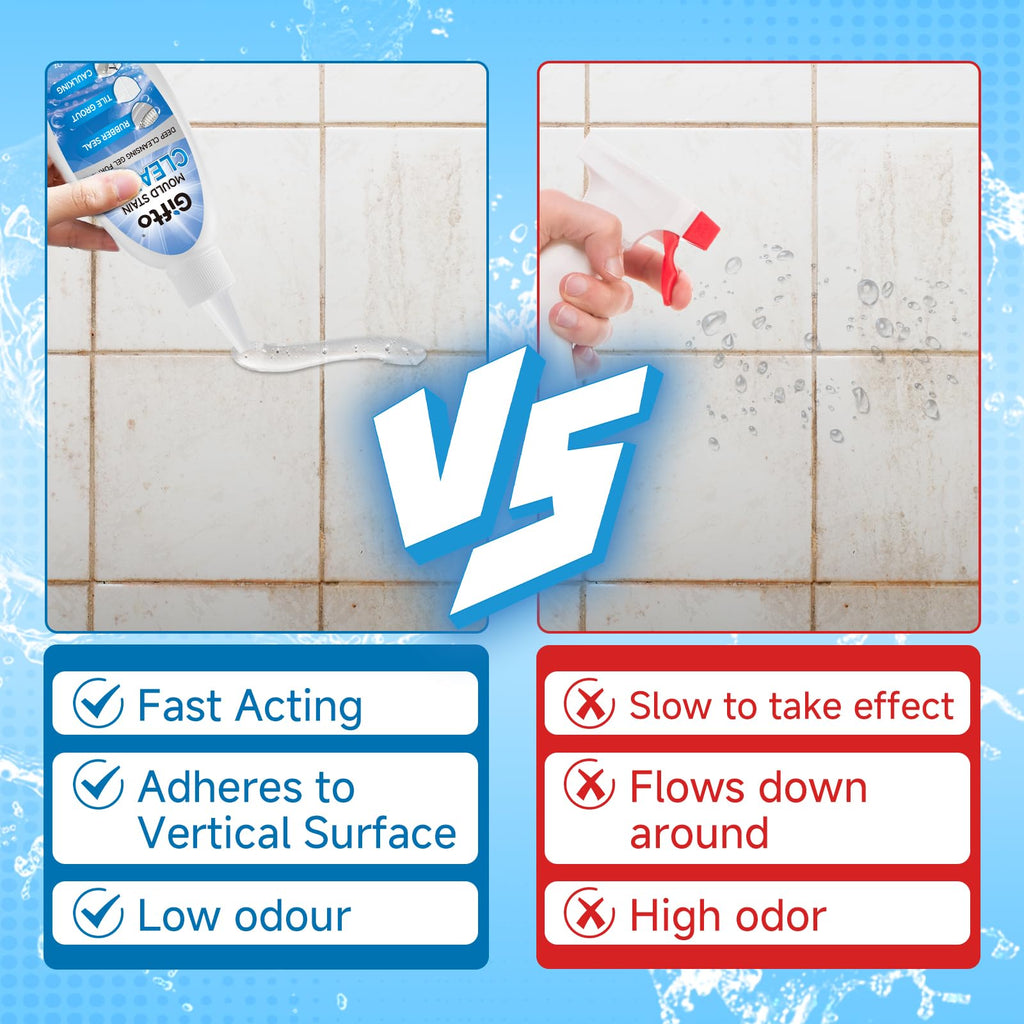 Mould Stain Remover Gel, 2-Pack Grout Cleaner Bathroom Whitener, Mould Remover Washing Machine Cleaner, Non-Toxic Washer Cleaner for Shower Sink Tile Toliet
