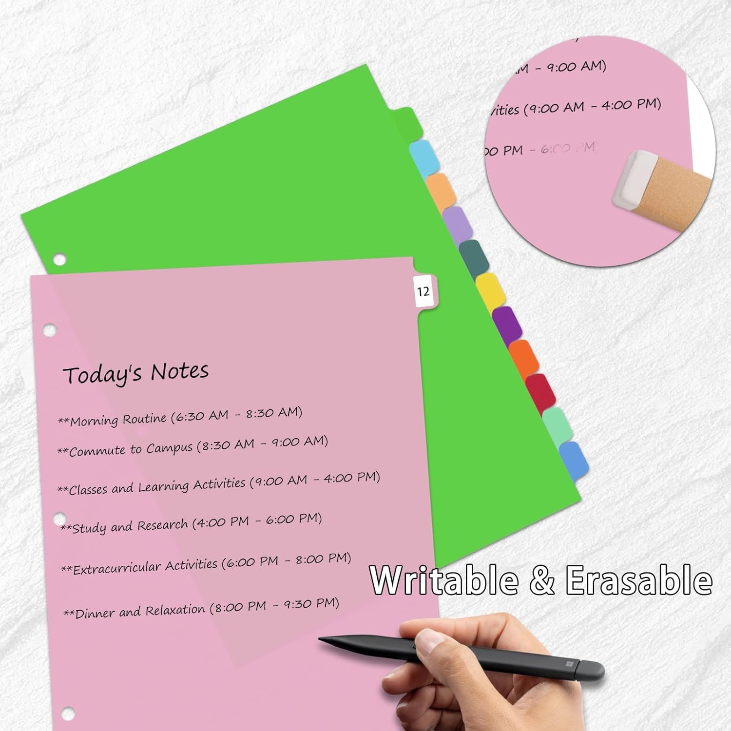 XHSHENG 12-Tab Dividers for 3 Ring Binder,Plastic Biner Dividers with Tab, Monthly Divider Sets, 12 Tabs, Jan-Dec,File tabs,Multicolor,3 Sets