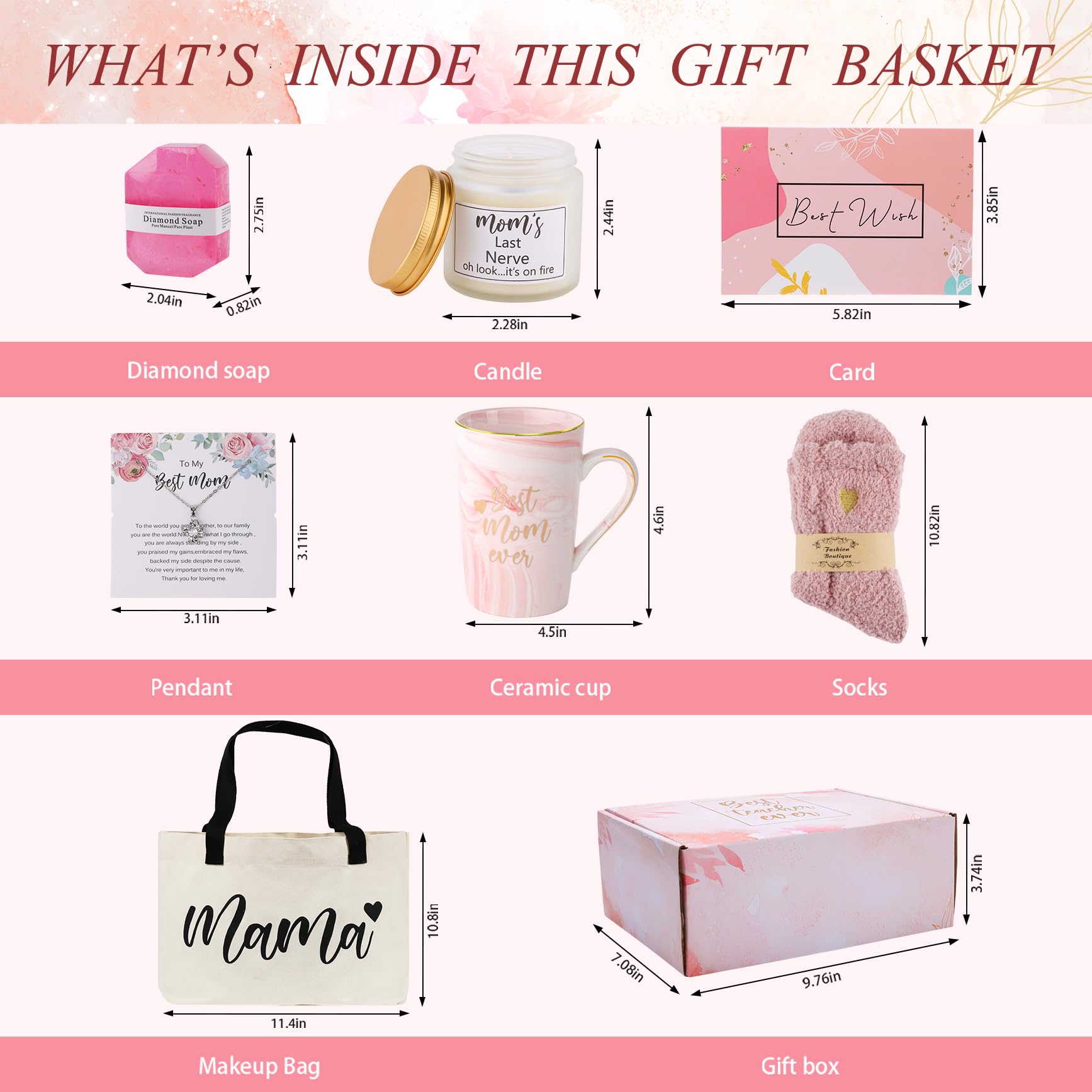 Best Mom Christmas Gifts Mothers Day Gifts for Mom from Daughter Son Kids,Gift Basket for Bonus Mom Women Birthday Gifts for Mother-in-Law Thanksgiving Presents, New Mom Gifts