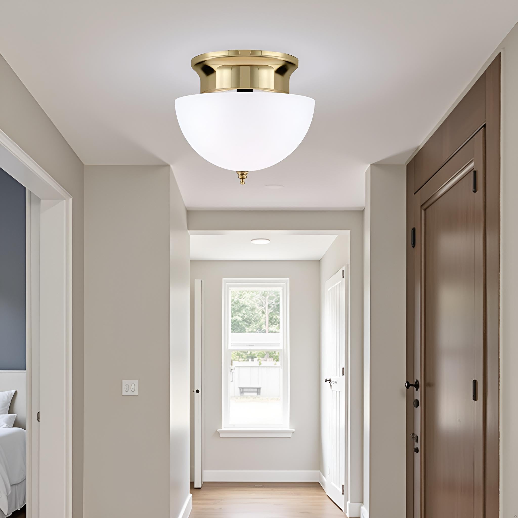 Aspen Creative 28008-15-2, Clip-on Dome Shade for A-Type Bulb Indoor Location Light Fixtures/White Finish, 7 5/8" Diameter x 4" Height, 2 Pack