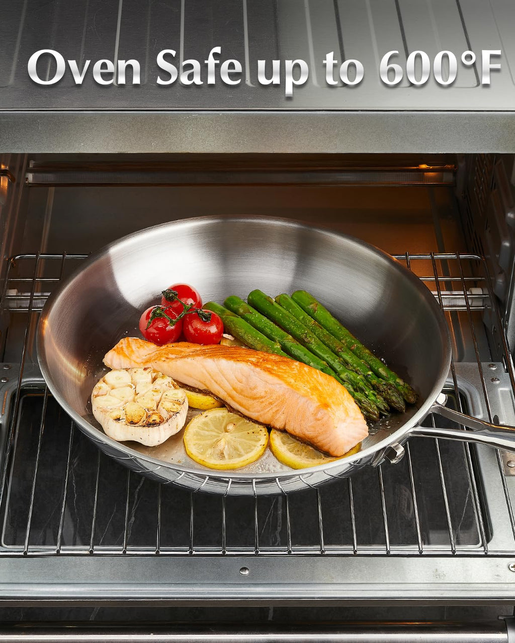 KOCH SYSTEME CS Tri Ply Stainless Steel Frying Pan, 8 Inch Stainless Steel Pan, Small Skillet, Cooking Omelette Pan, Induction Compatible, Dishwasher & Oven Safe, Non Toxic