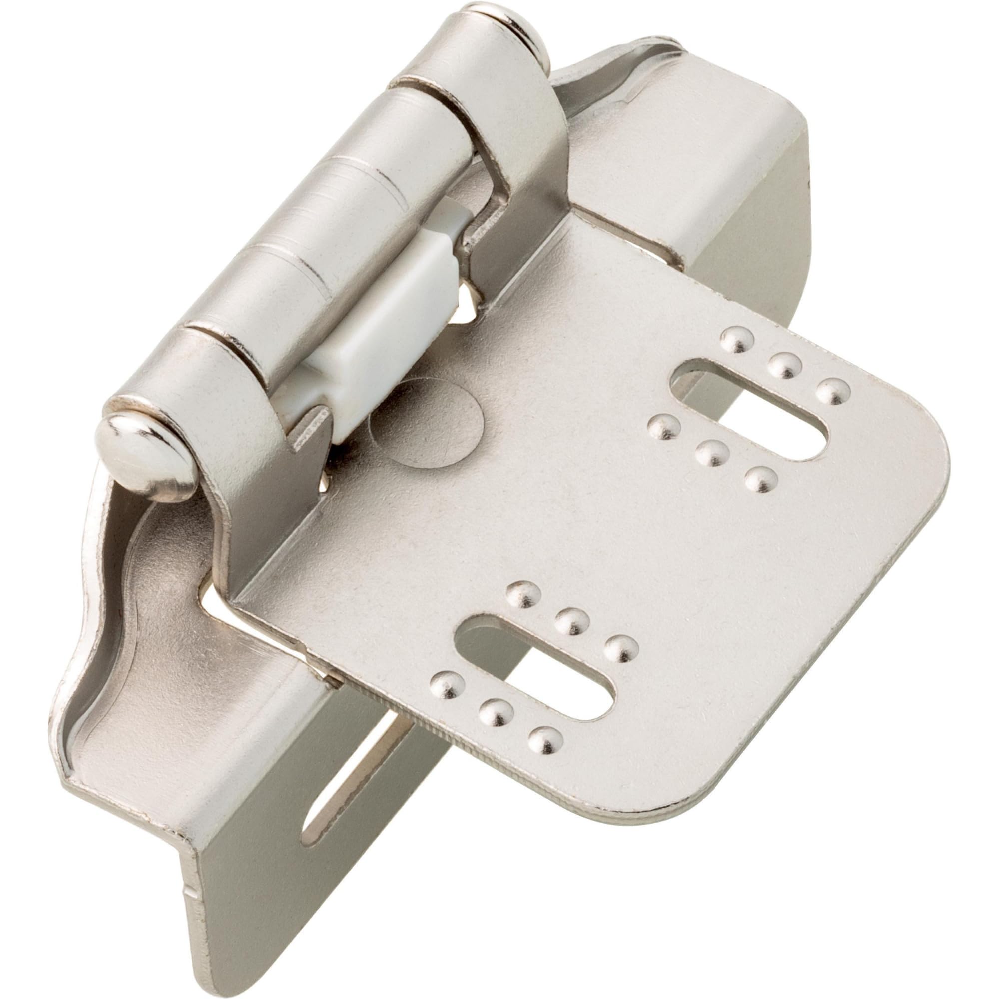 Franklin Brass (10-Pack) Self-Closing Cabinet Hinges Semi-Wrap 1/4' Overlay for Cabinet Doors Kitchen/Cabinets/Cupboards/Furniture Satin Nickel H01911K-SN-B