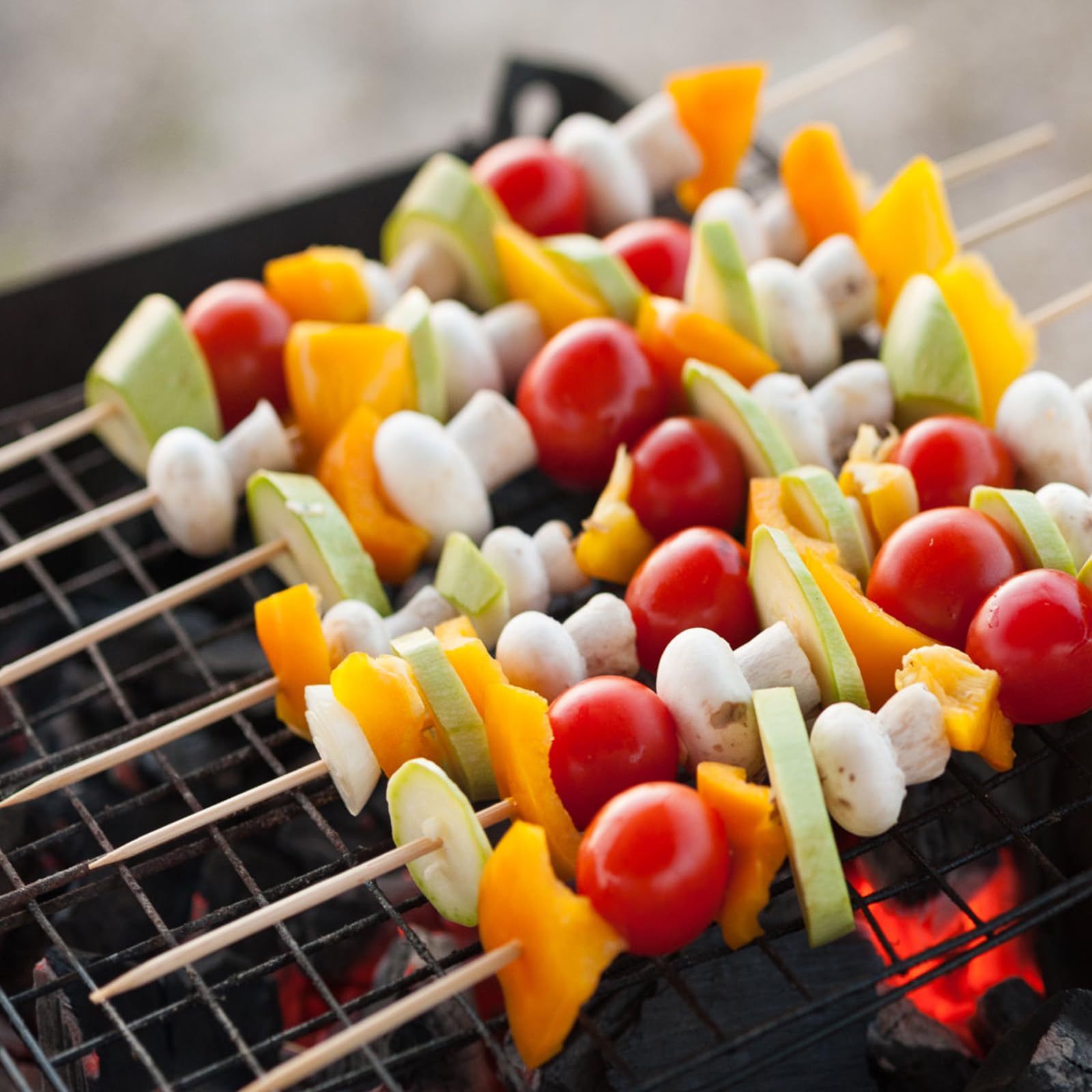 200 Pcs Bamboo Wooden Skewers - 40cm Marshmallow Roasting Sticks & Barbeque Skewers for Campfire - Authentic Bamboo Sticks & Smores Sticks for Grilling Hotdogs, Kabobs, BBQ, & More 16 Inch