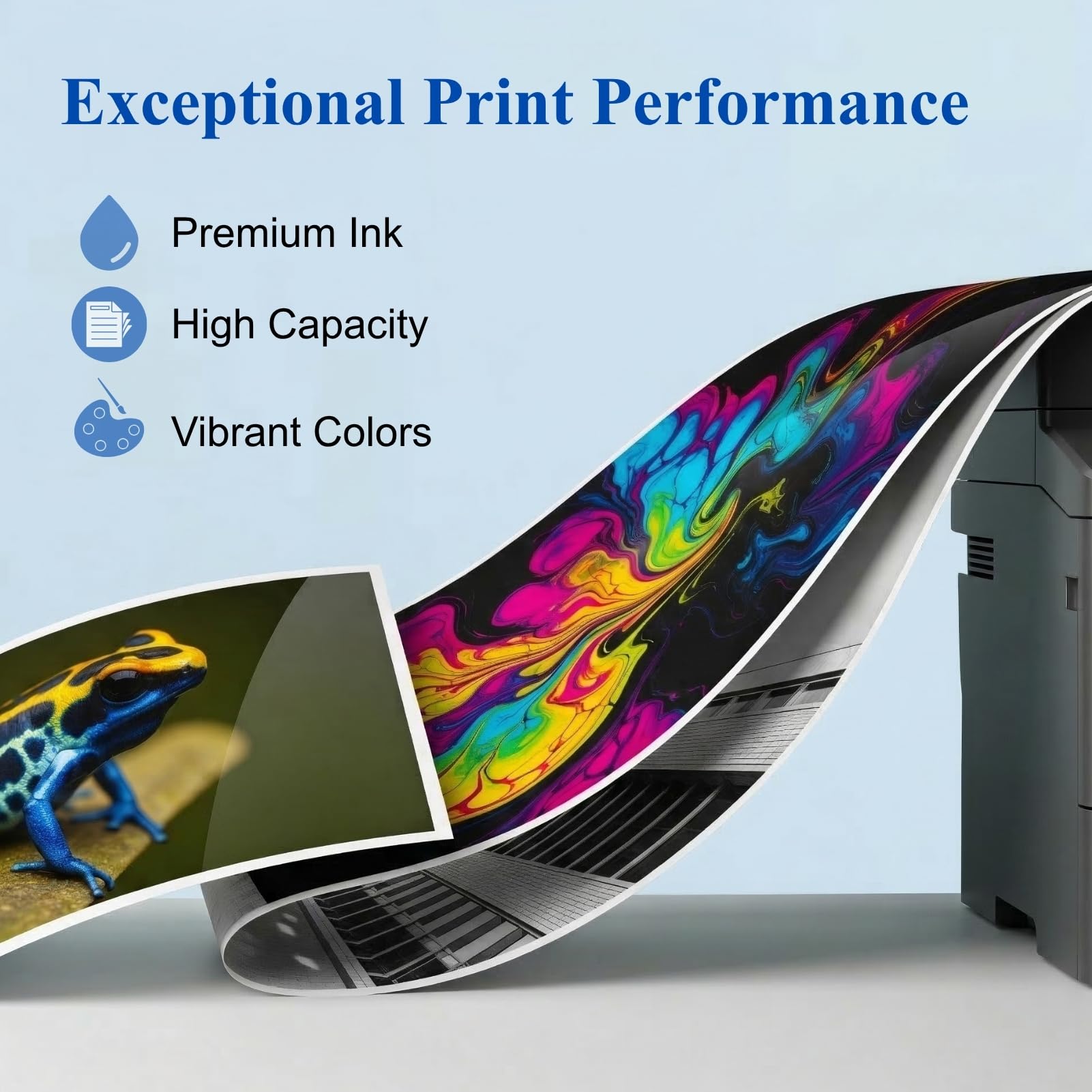 for 822XL Ink Cartridges Latest Upgrade Remanufactured for Epson 822XL Ink Cartridges to use with WF-3820 WF-3823 WF-4820 WF-4830 WF-4833 WF-4834 Printer (5 Pack, 2 Black Cyan Magenta Yellow)