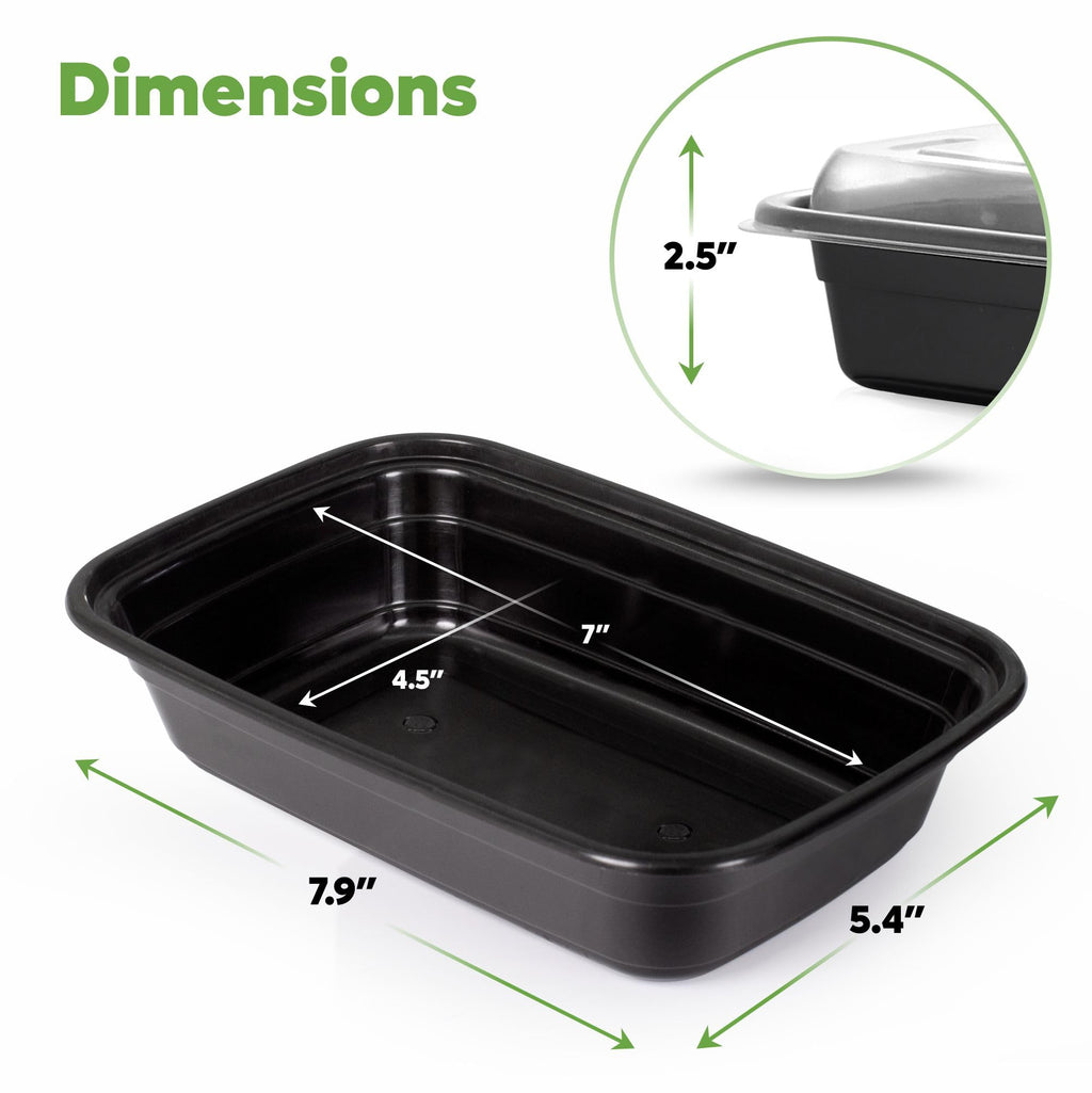 Gusto [24 oz -50 Count] 1 Compartment Meal Prep Containers Reusable- Microwaveable, Dishwasher and Freezer Safe,BPA-Free, Portion Control and Convenience Food Storage with Lids- Formerly Comfy Package