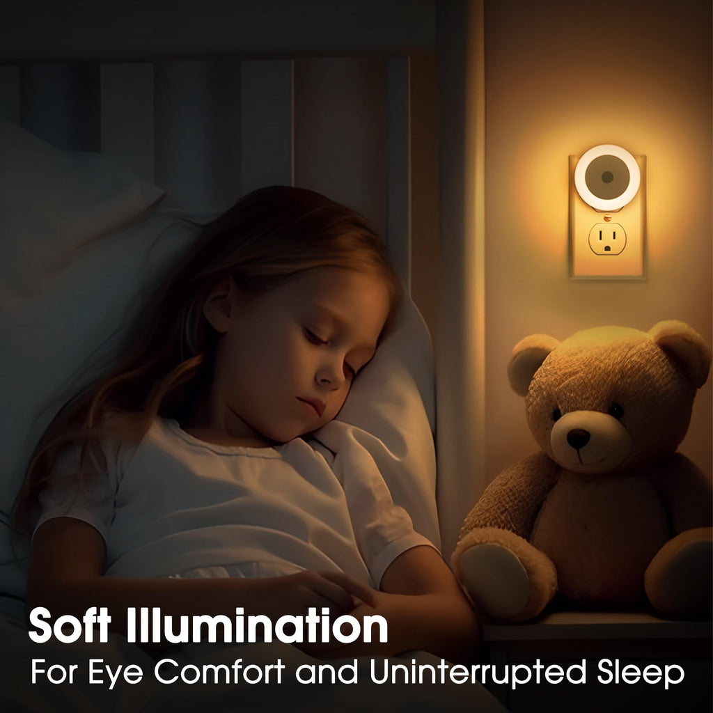 Briignite Night Light, Plug into Wall [2Pack] with Light Sensors, LED Night Light for Kids Room, Baby, Bathroom Night Light, Stair, Hallway Light, Warm White