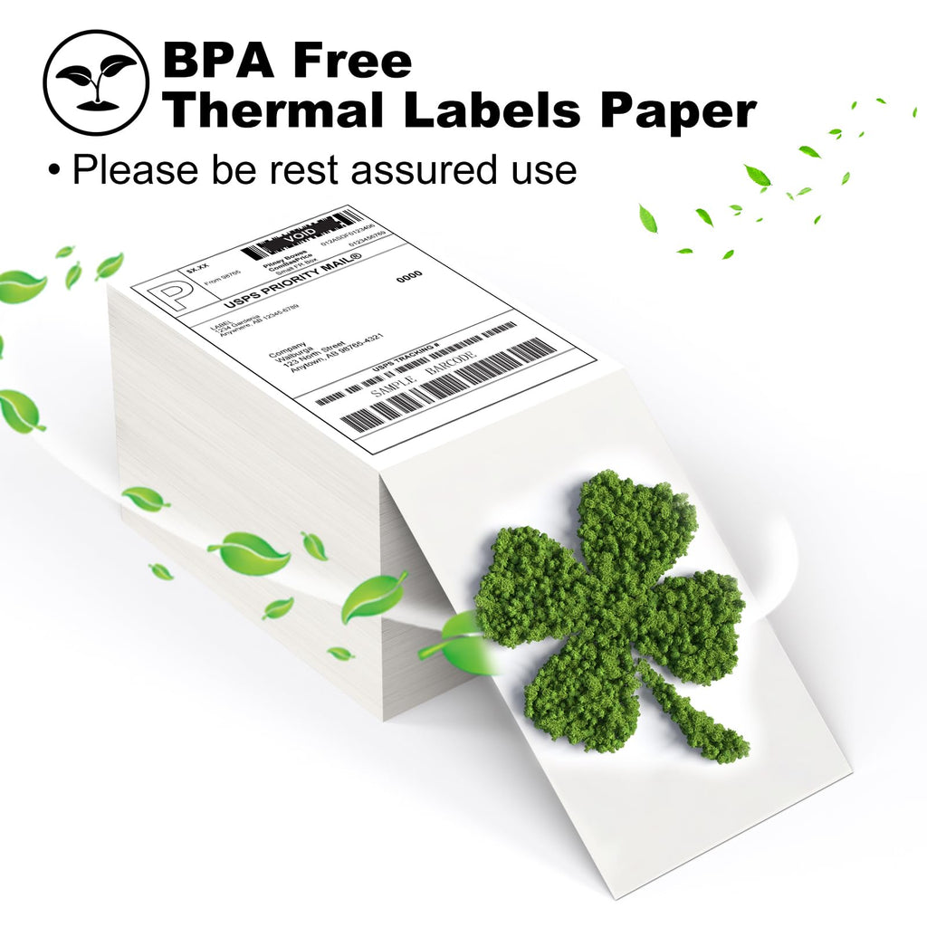 BESTIKER 4”x6” Direct Thermal Labels Pack of 1000, Commercial Grade Fan-fold Shipping Labels for Thermal Printers Compatible with Zebra & Rollo, Permanent Adhesive Label Paper 1 Pack Total