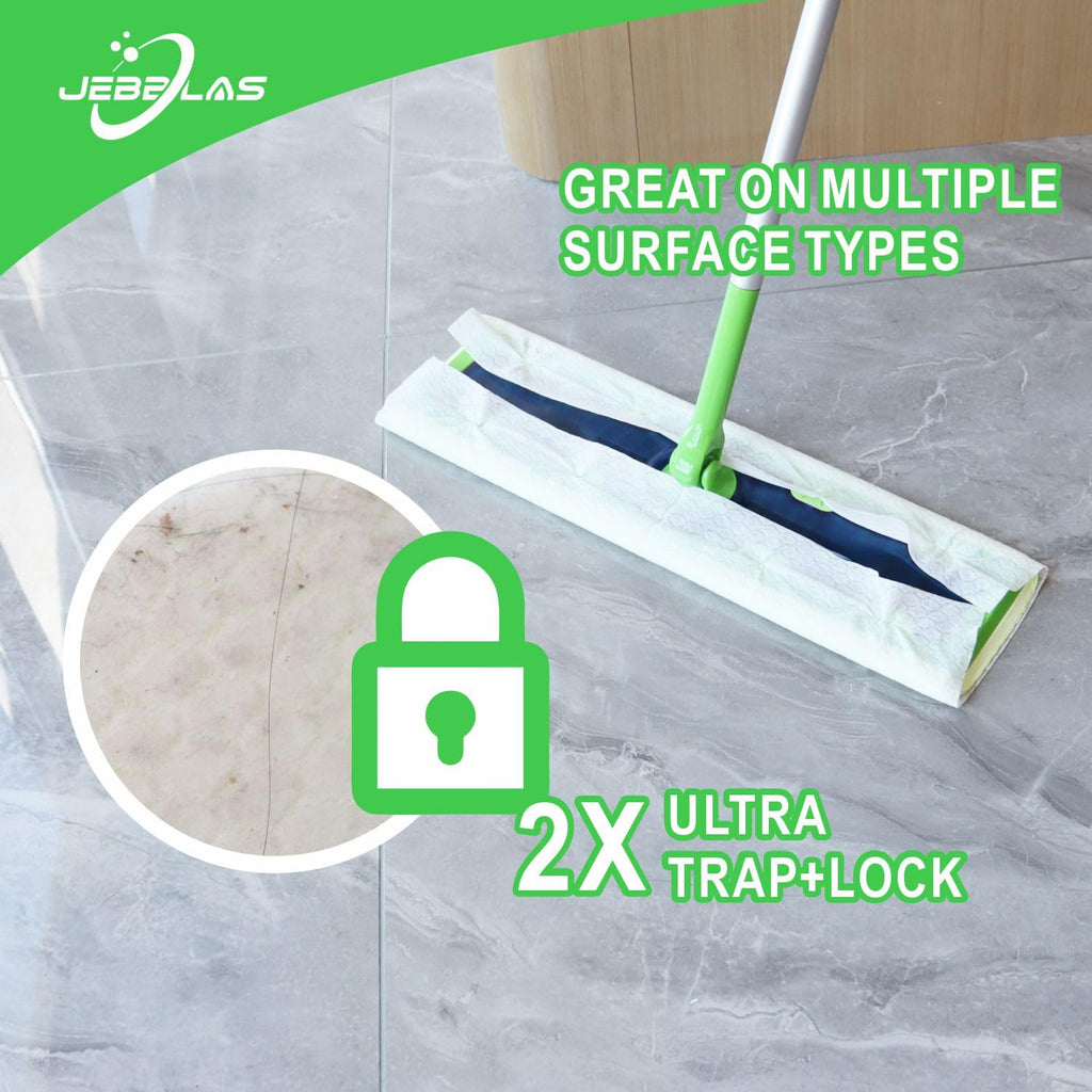 JEBBLAS 60pcs X Large Disposable Mop Cloths Dry Floor Sweeping Pads for XL Sweeper XL Dry Mop Pads 9.84x17.32 inch After Upgrade
