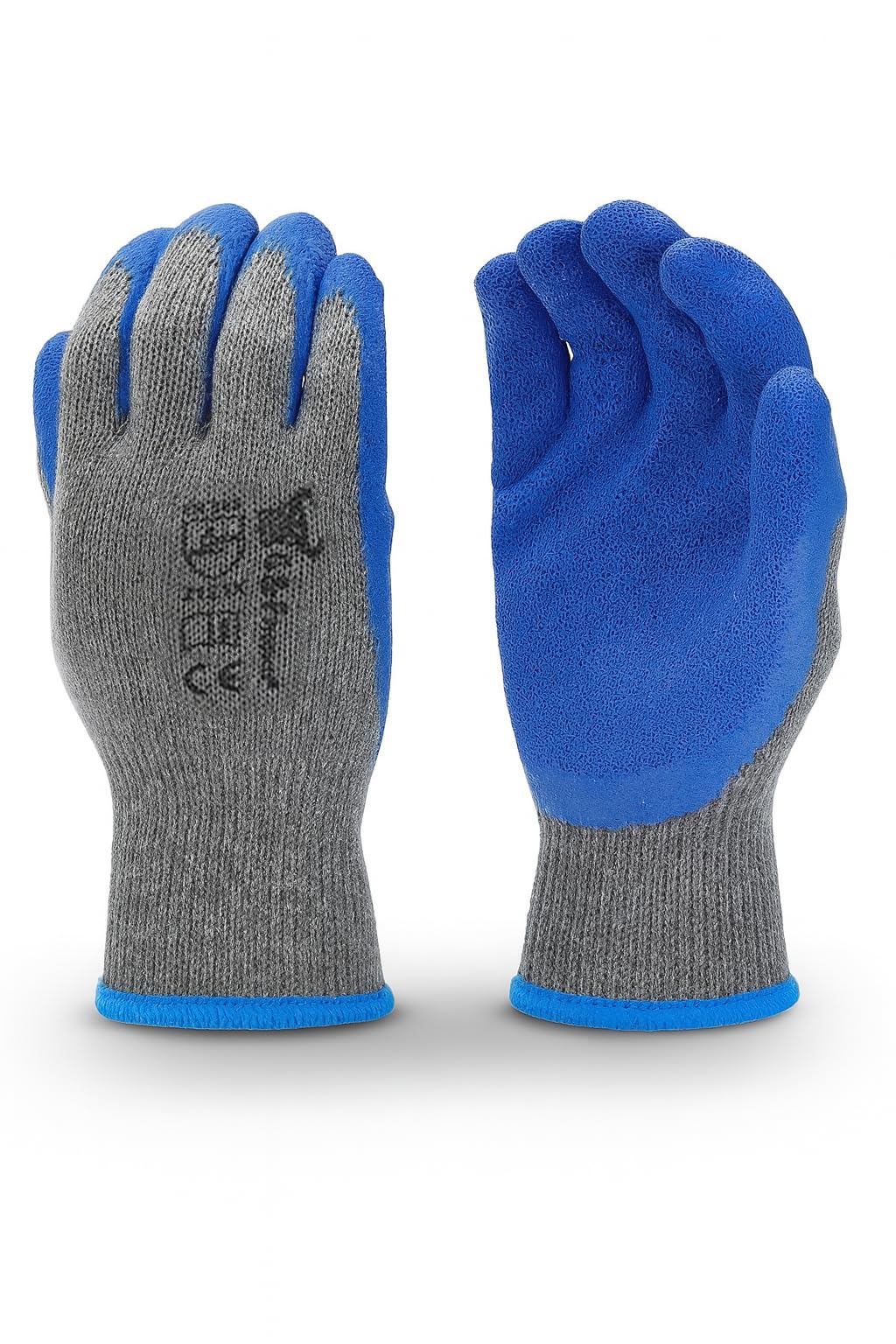 G & F Products 12 Pairs Medium Rubber Latex Double Coated Work Gloves for Construction, Gardening Gloves, Heavy Duty Cotton Blend,Blue,3100M