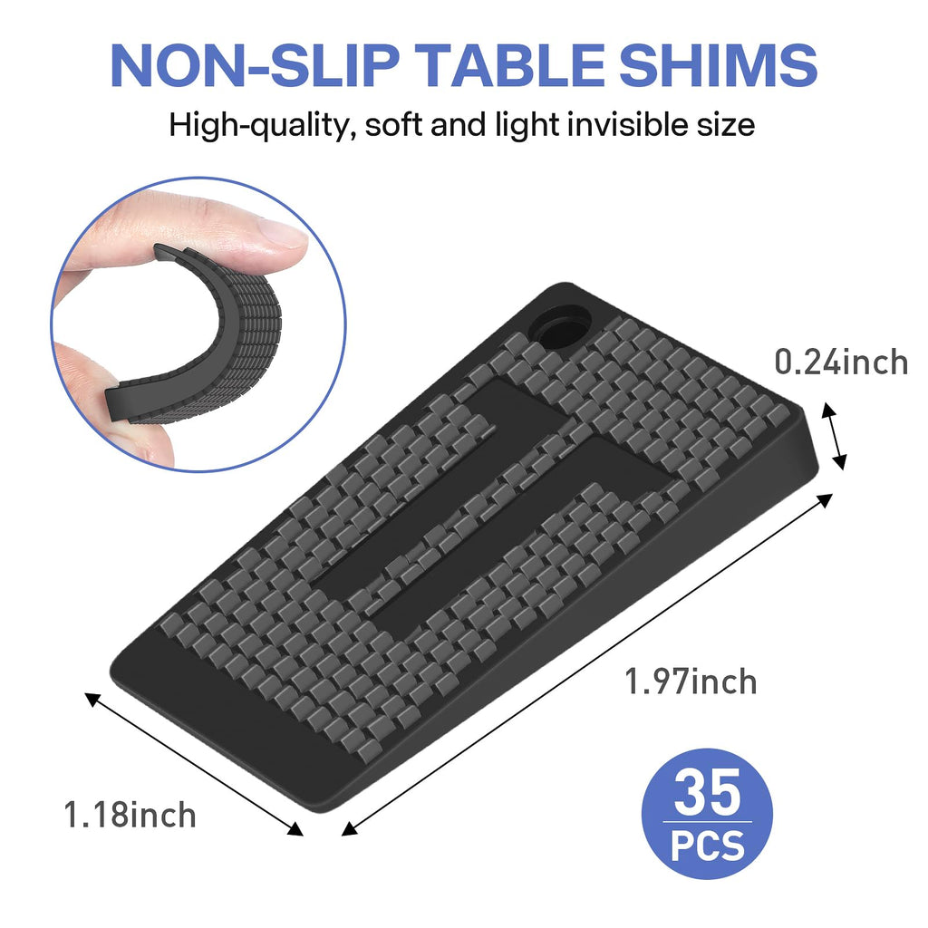 35 Pieces jar Furniture Levelers, Plastic Shims for Leveling, DIY Stackable Non-Slip Rubber Wedge Table Shims for Furniture, Chair, Cabinet,Table Legs