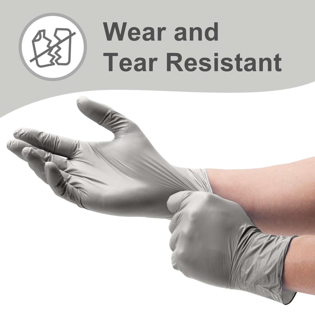 Chrome Disposable Nitrile Gloves X Large - 200 Pack - 3 Mil - Powder and Latex Free - Non-Sterile - Food Safe Gloves
