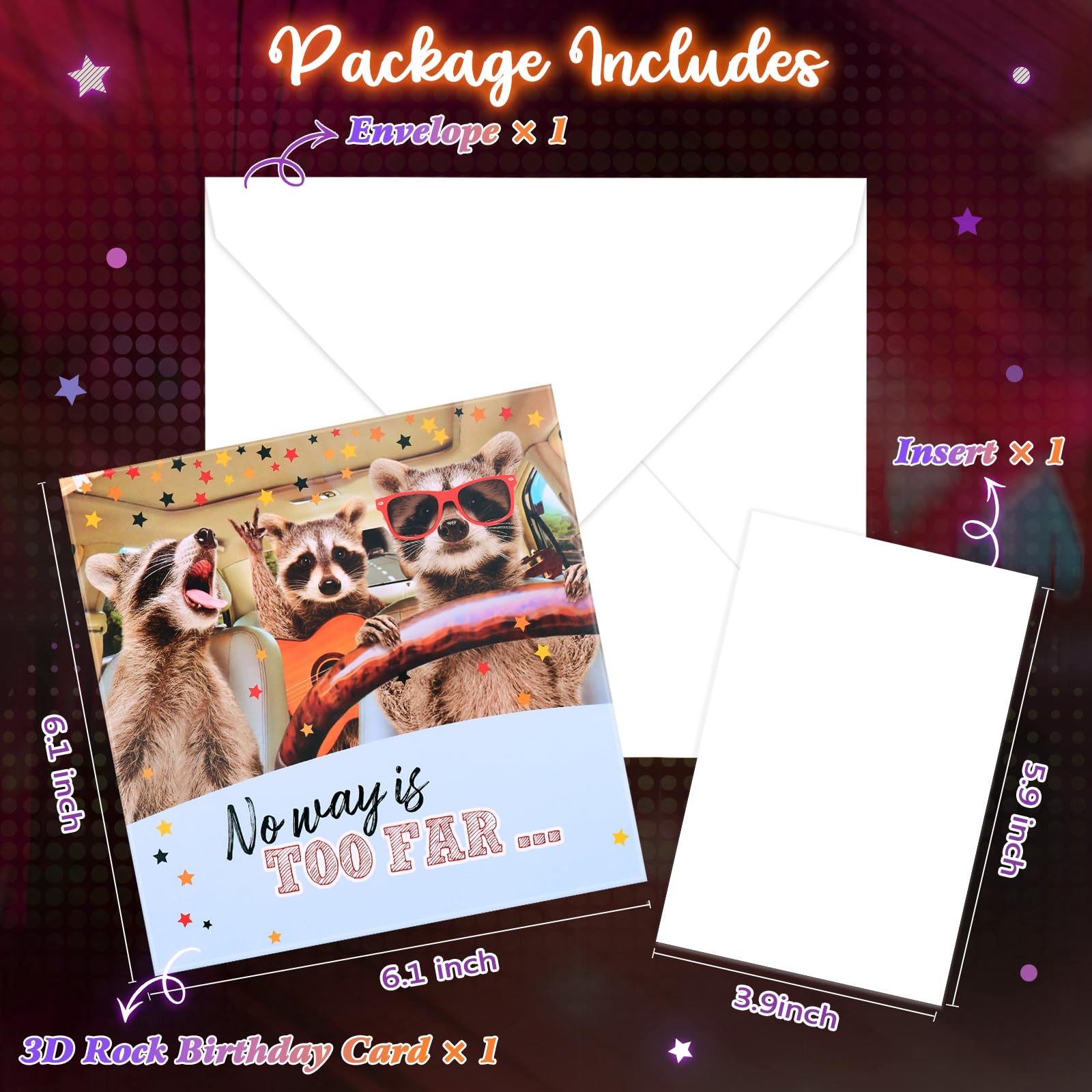 FITMITE Birthday Cards, Funny MUSICAL&SHAKING Raccoon Pop-up Greeting Card Birthday Gifts for Women Men Husband Wife Kids