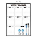Sliandtelly Weekly Planner Dry Erase Calendar for Wall Hanging, 16"x12" Aluminum Frame Whiteboard Calendar with Handle, Portable White Board as Office to Do List, Meal Planner for Home Kitchen