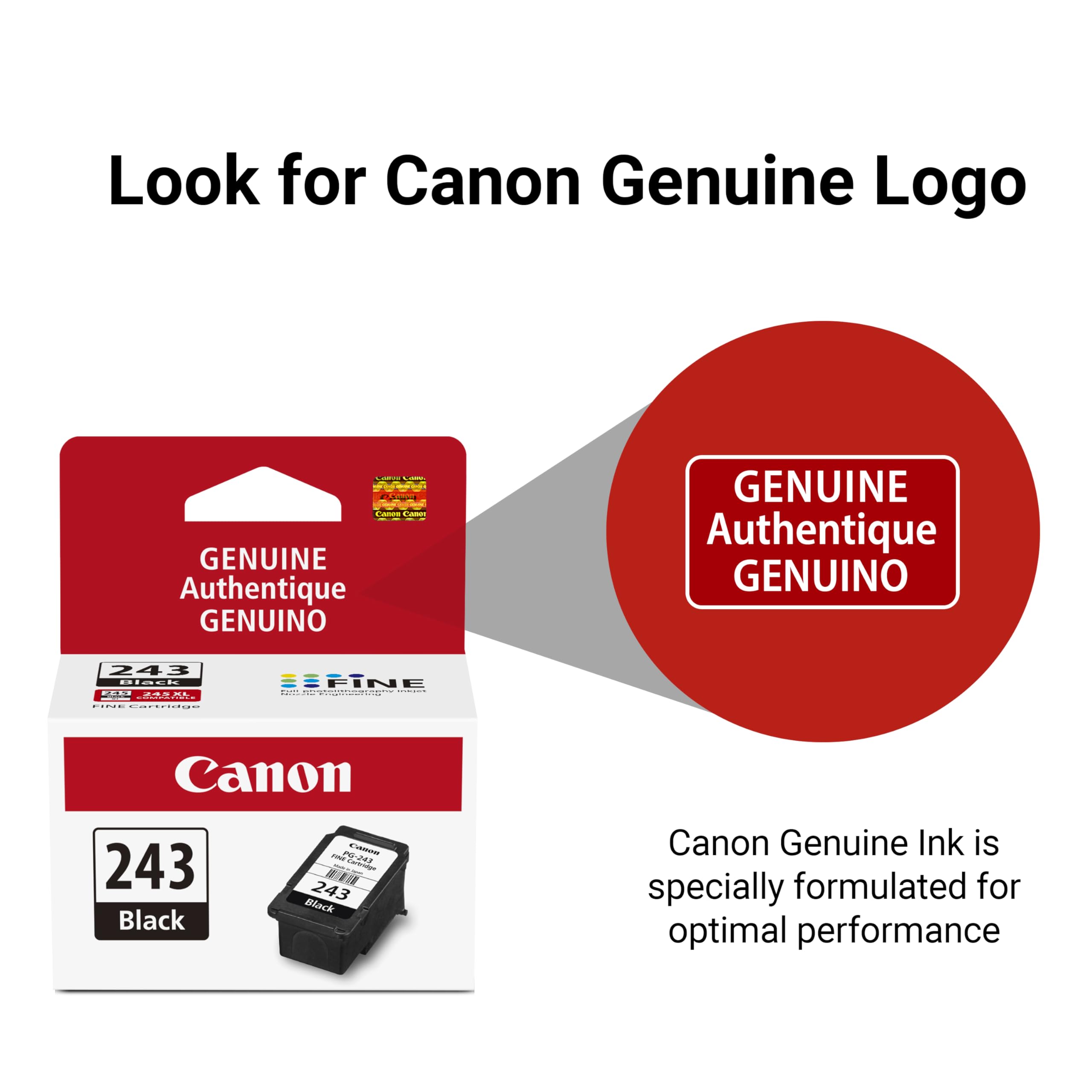 Canon PG-243 Black Ink Cartridge Compatible to printer iP2820 MX492, MG2420, MG2520, MG2920, MG2922, MG2924 MG3020, MG2525, TS3120, TS302, TS202 and TR4520