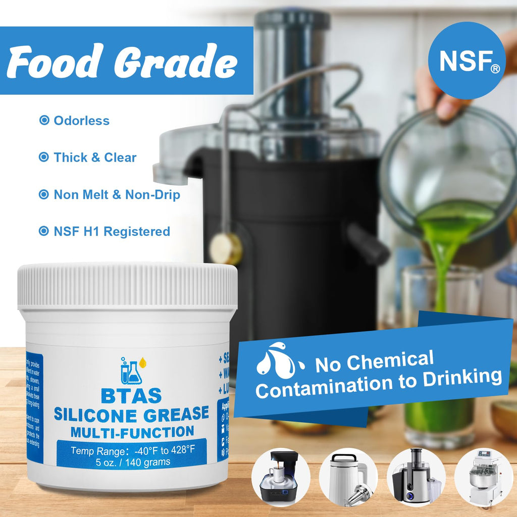 BTAS Plumber Faucet Pool Silicone Grease,O Ring Filter Rubber Gasket Lubricant Food Grade 5 oz