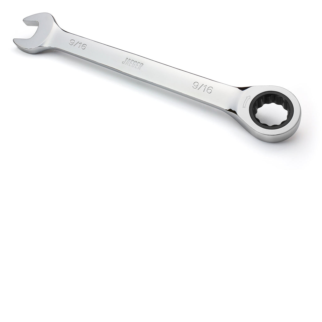 Jaeger 9/16 Inch Ratcheting Wrench with Upgraded 4° Ratcheting Precision and Hardened, Polished Steel for Projects with Tight Spaces