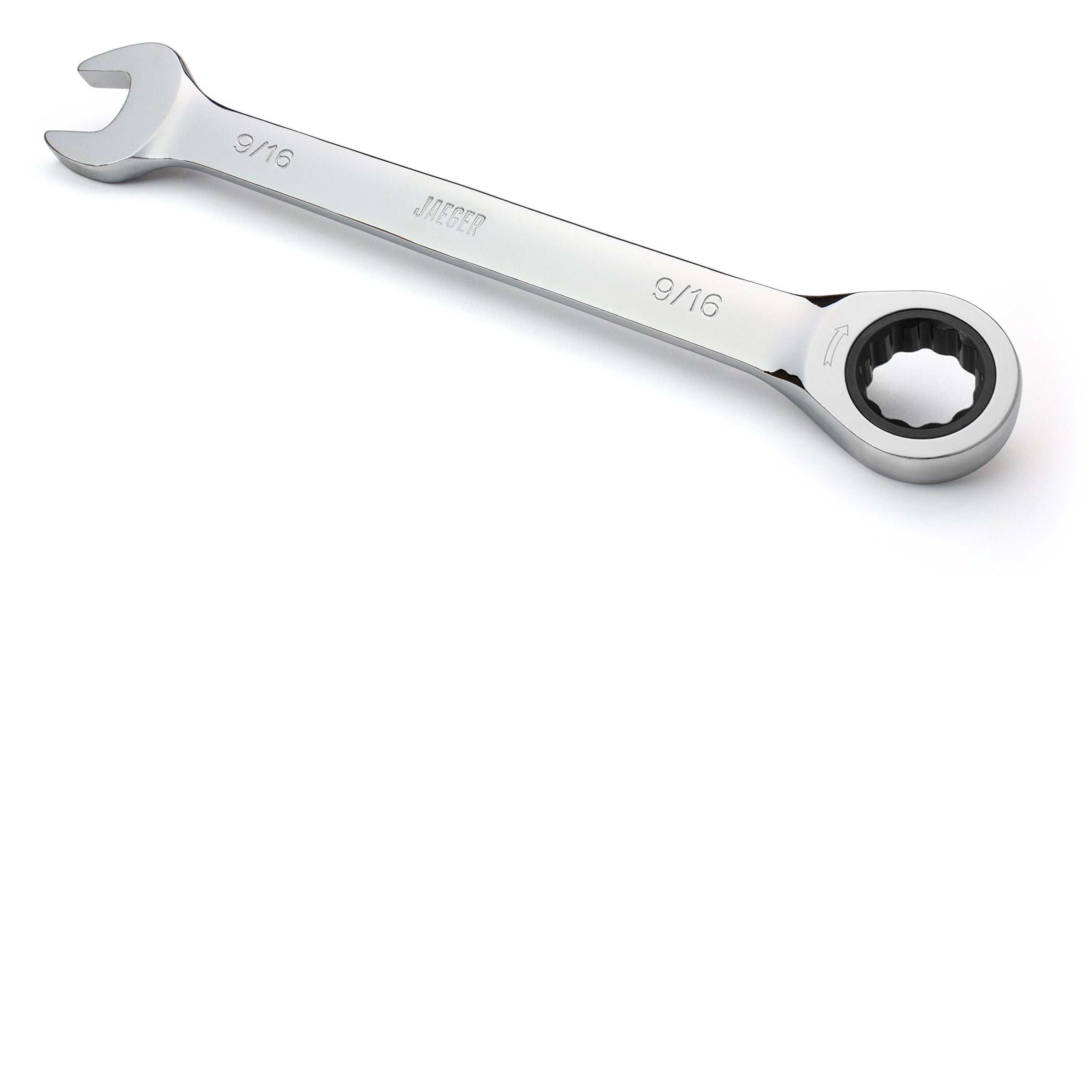 Jaeger 9/16 Inch Ratcheting Wrench with Upgraded 4° Ratcheting Precision and Hardened, Polished Steel for Projects with Tight Spaces