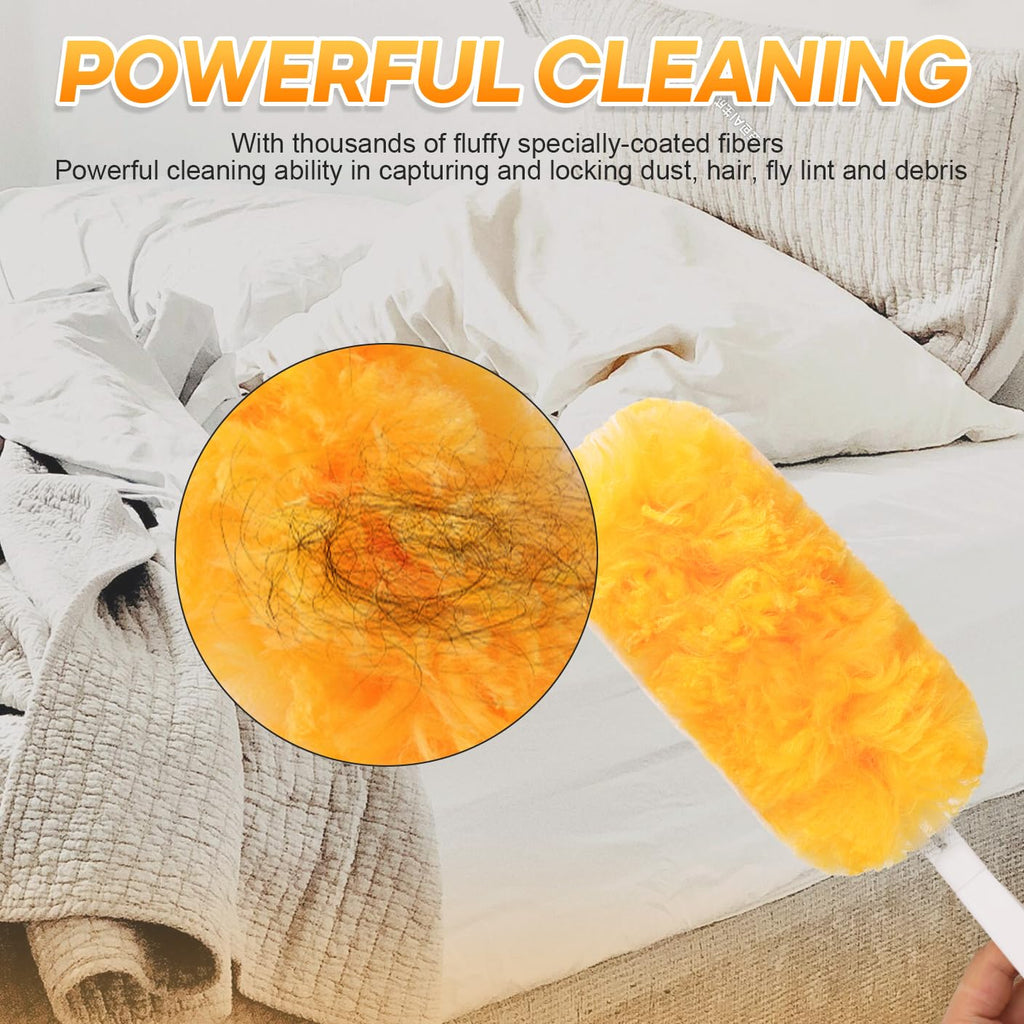 40Pack Duster Refills Compatible with Swiffer Duster,Heavy Duty Multi Surface 360 Microfiber Refills,Unscented Disposable Dusters Kit for Cleaning Dusting Furniture Blind Ceiling Fan(40 Pcs+ 1 Handle)