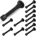 Spring Door Stopper, 12 Pcs Wall Mounted Spring Doorstop, Spring Door Stop for Walls, Black