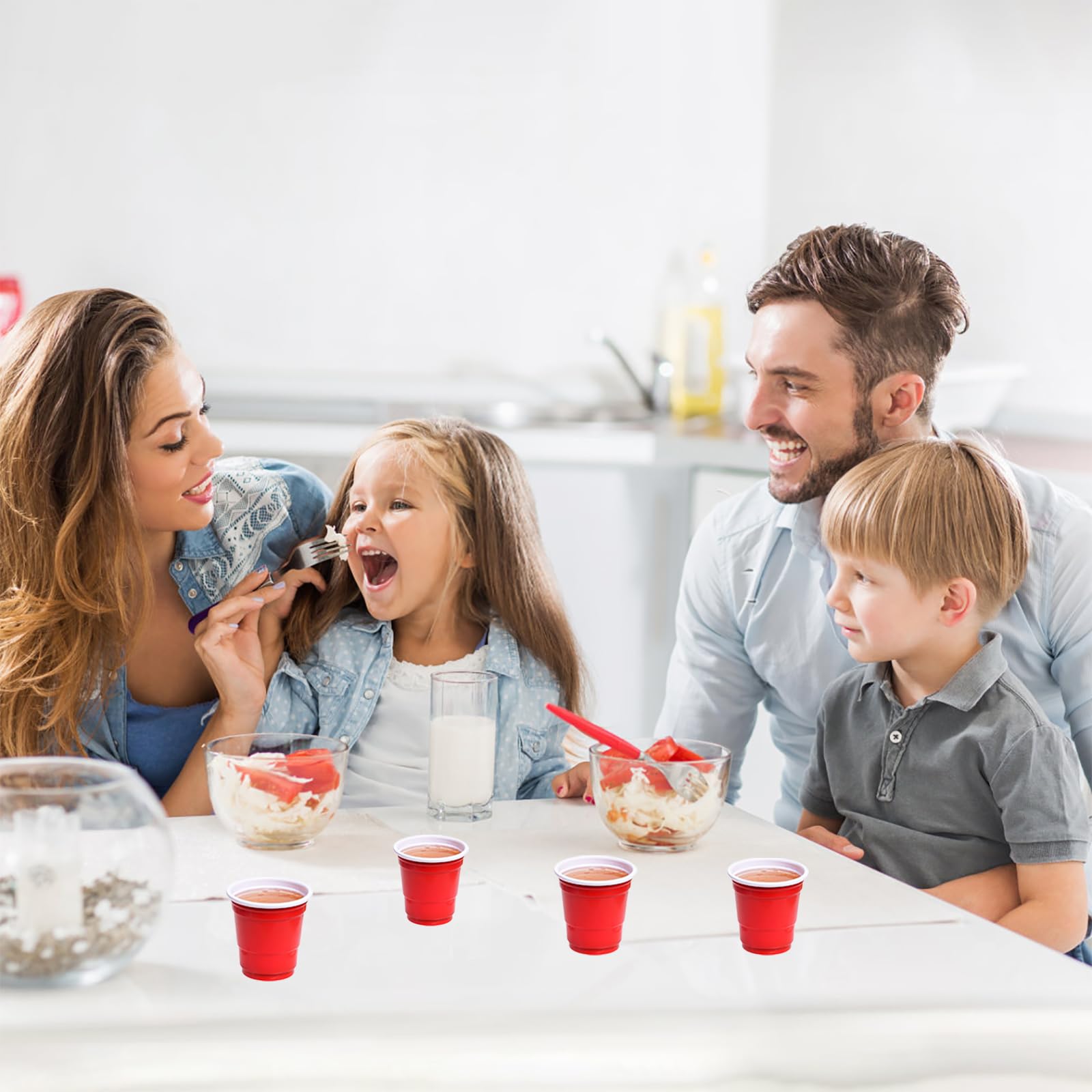 WUWEOT 700 Pack Red Plastic Shot Glasses, 2 Ounce Reusable Party Cups, Mini Tasting Cups Jello Shots Glasses for Serving Condiments, Snacks, Samples and Tastings