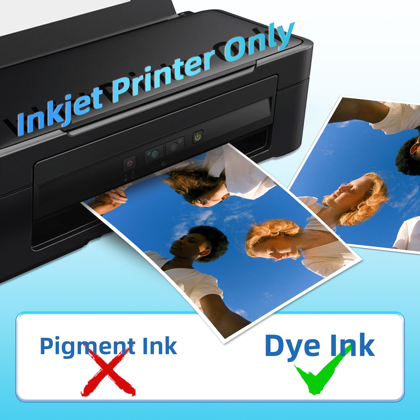 Uinkit 100 Sheets Thick Glossy Photo Paper Inkjet 8.5x11 Heavyweight 62lb 230gsm 11.1mil Cardstock Postcard for Dye Ink Printer A194