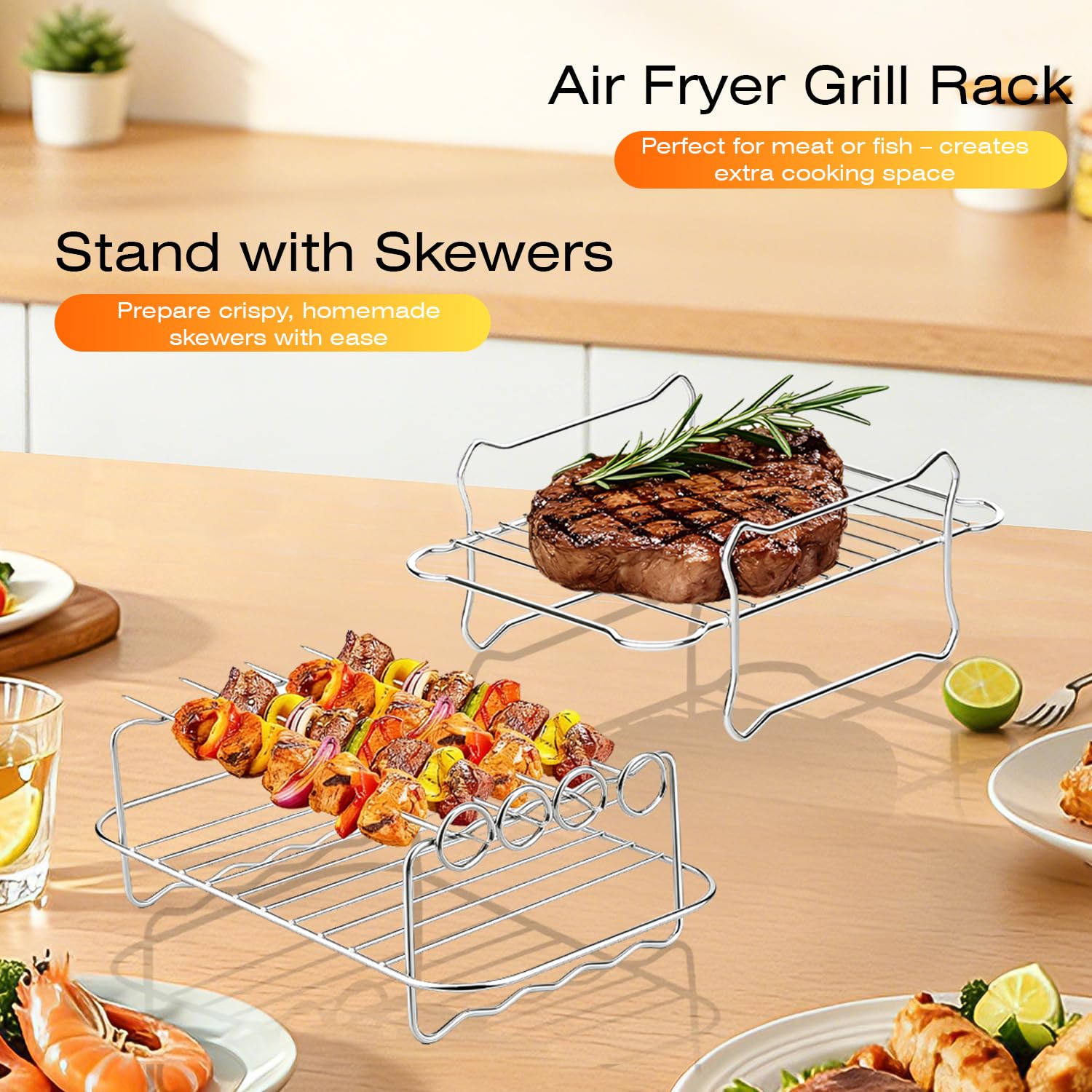 16 PCS Hot Air Fryer Accessories - Air Fryer Accessories Set for Ninja Foodi Max Dual Zone AF400EU/AF300EU, AF400EUCP, DZ400EU, 7.6L - 9.5L | BPA-Free, Dishwasher Safe, Reusable