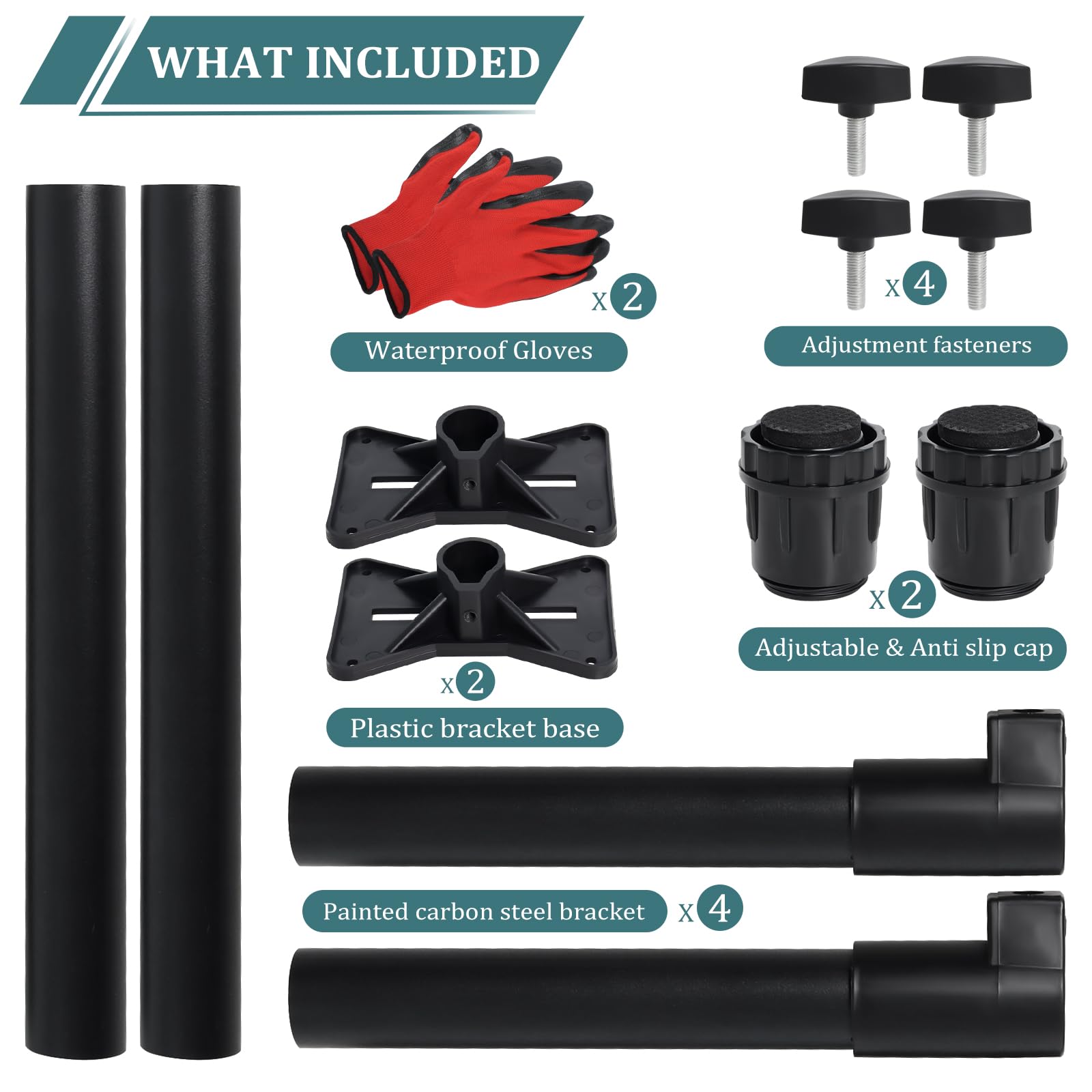 Undermount Sink Brackets, Stainless Steel Adjustable Sink Legs Installation and Repair Kit Support System with Waterproof Gloves for Kitchen, Bathroom.(13.8-23.6 inches)