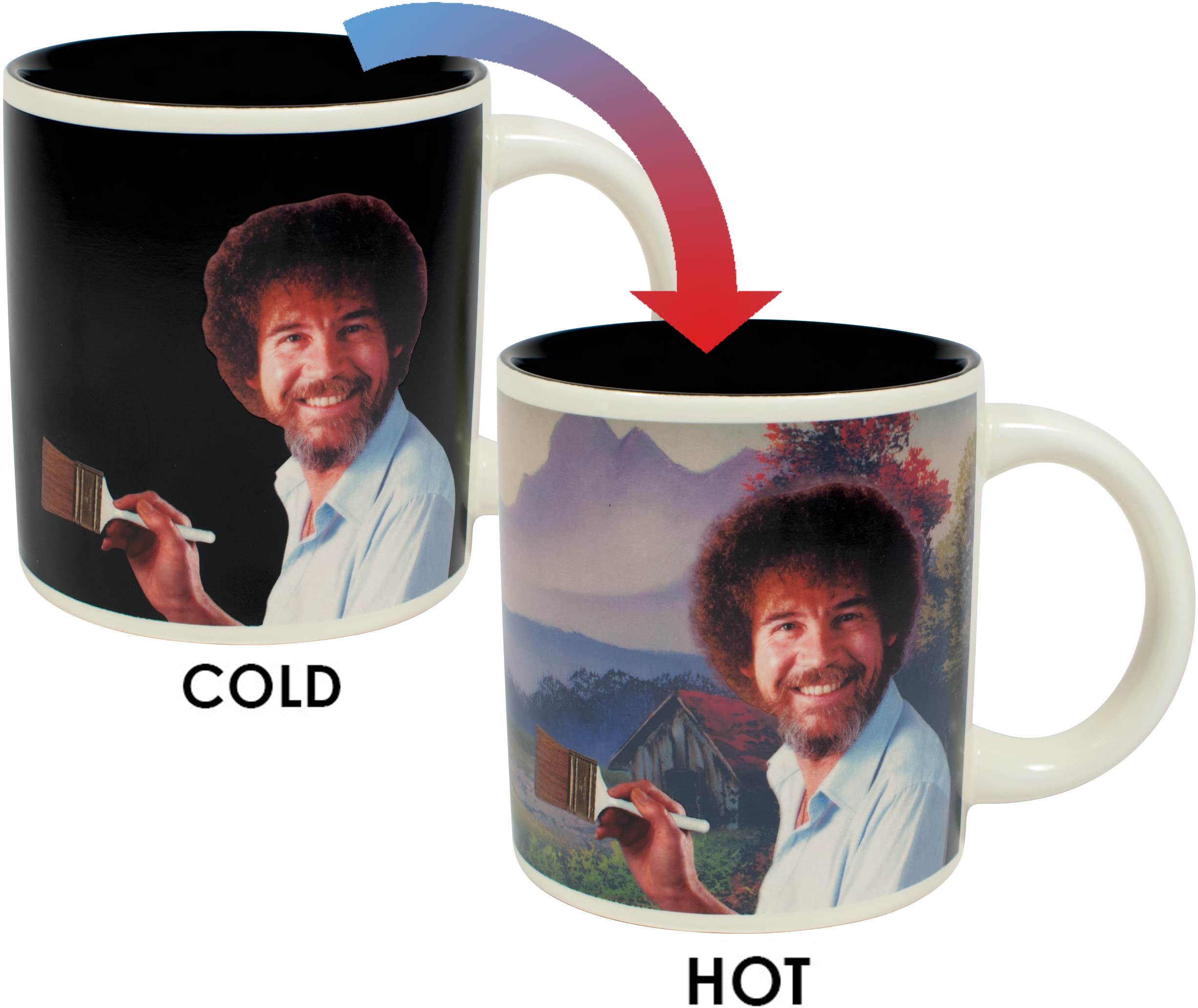 The Unemployed Philosophers Guild Bob Ross Self-Painting Mug - in A Fun Gift Box