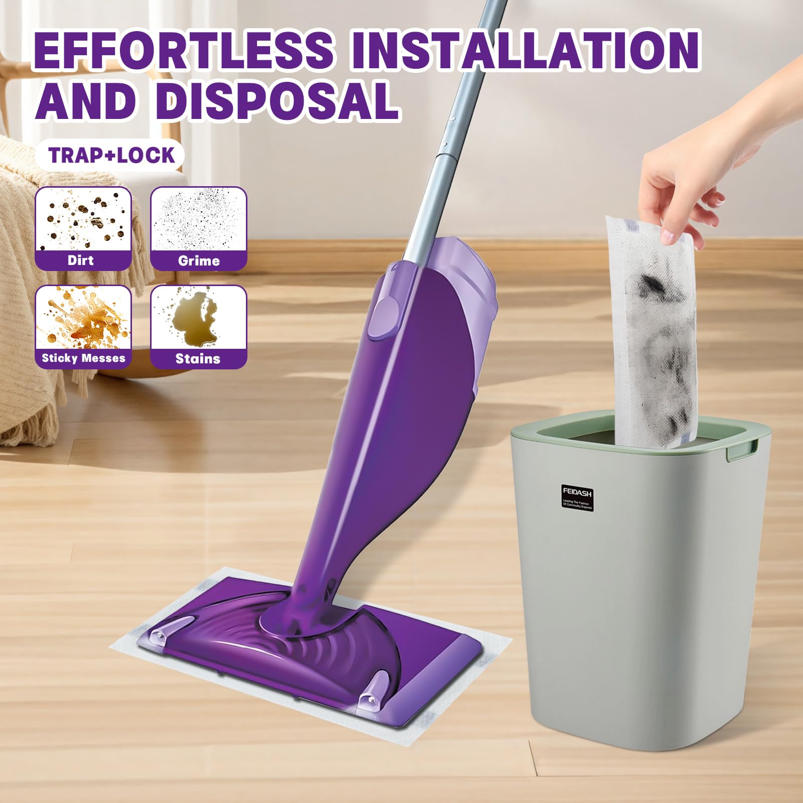 30 Count Disposable Wetjet Pad Refills for Swiffer Wetjet,Spray Wet Pads Refill, Heavy Duty Mop Pad Refills,All Purpose Multi Surface Floor Cleaning