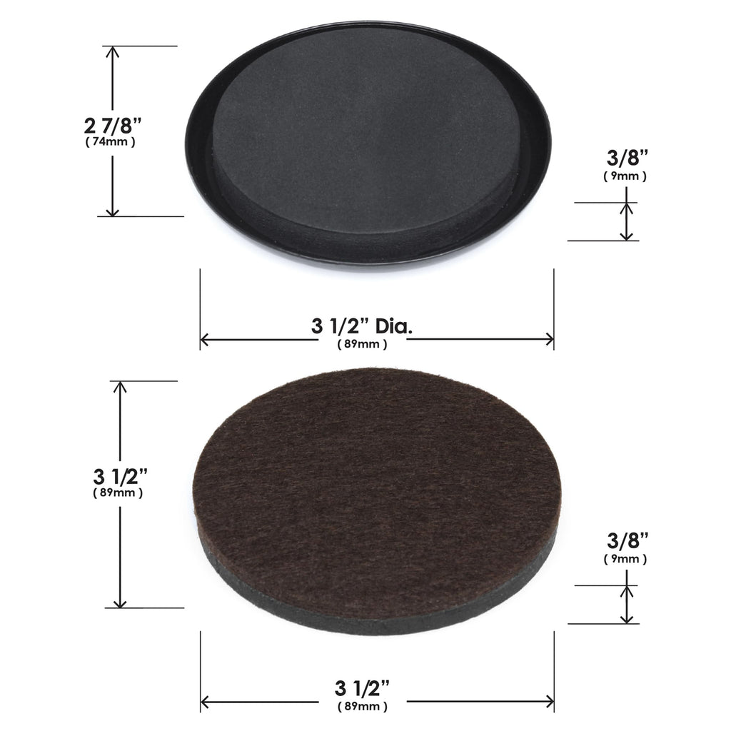 Slipstick GorillaSliders Premium 89mm Furniture Sliders for All Floor Surfaces (16 Piece Moving Kit) Reusable 3.5” Round Furniture Movers for Sliding Furniture on Hardwood & Carpet, Black
